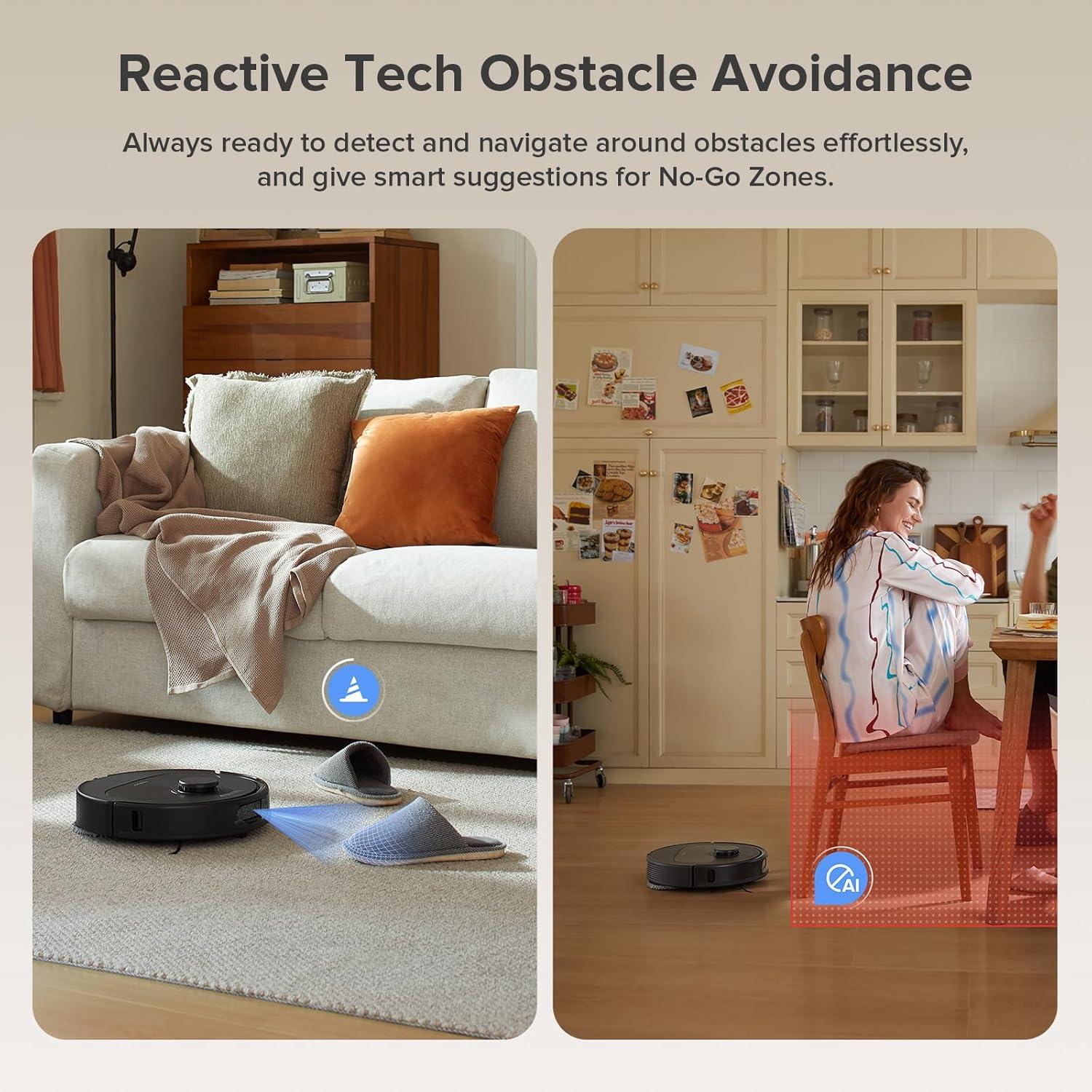 image:imageroborock Qrevo Series Robot Vacuum and Mop 8000Pa Suction Upgraded from Qrevo S AntiTangle Brush Smart Obstacle Avoidance Auto Mop Washing AllinOne Dock 200RPM Spinning Mops WhiteQV 35AQV 35A Black