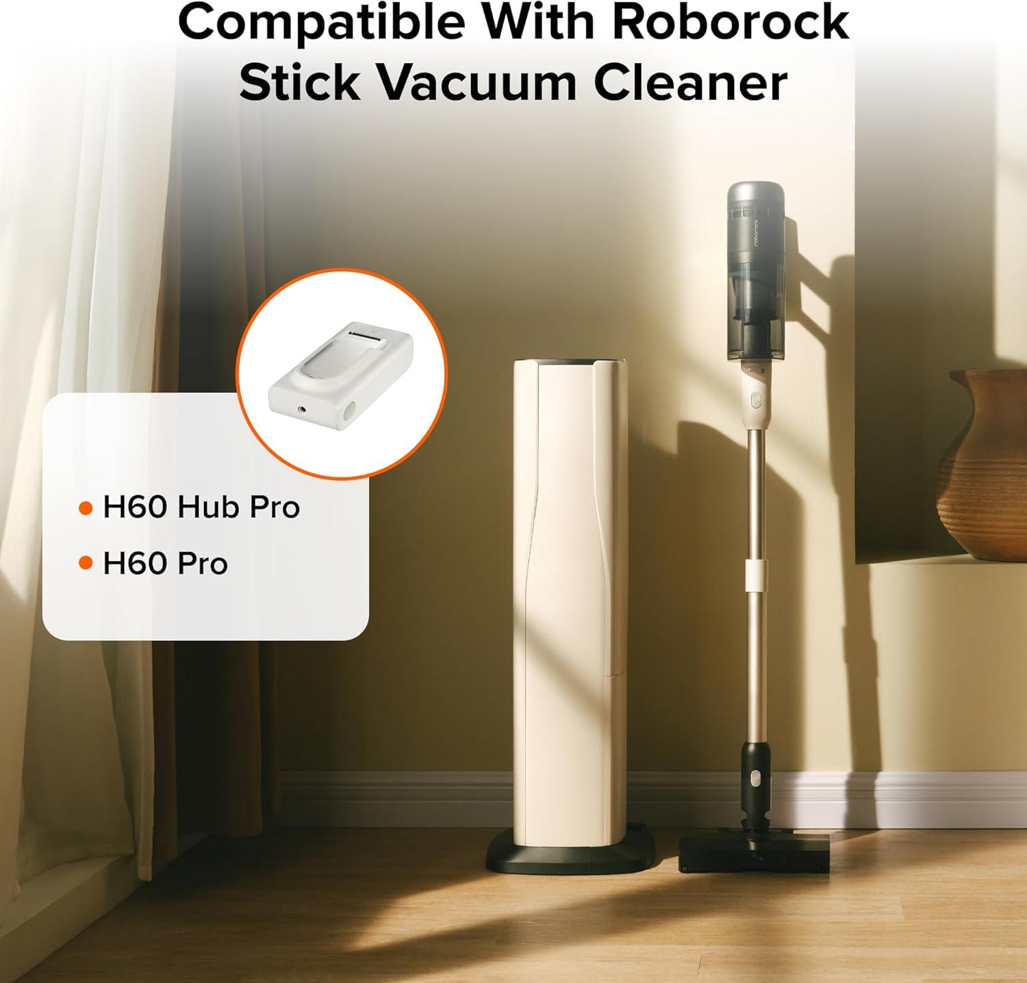 image:imageroborock Rechargeable Battery Pack for H60 Hub Pro and H60 Pro Cordless Vacuum Cleaner Stick Vacuum Cleaner for Home and Pet Hair AntiTangle Brush LED Dust Detection