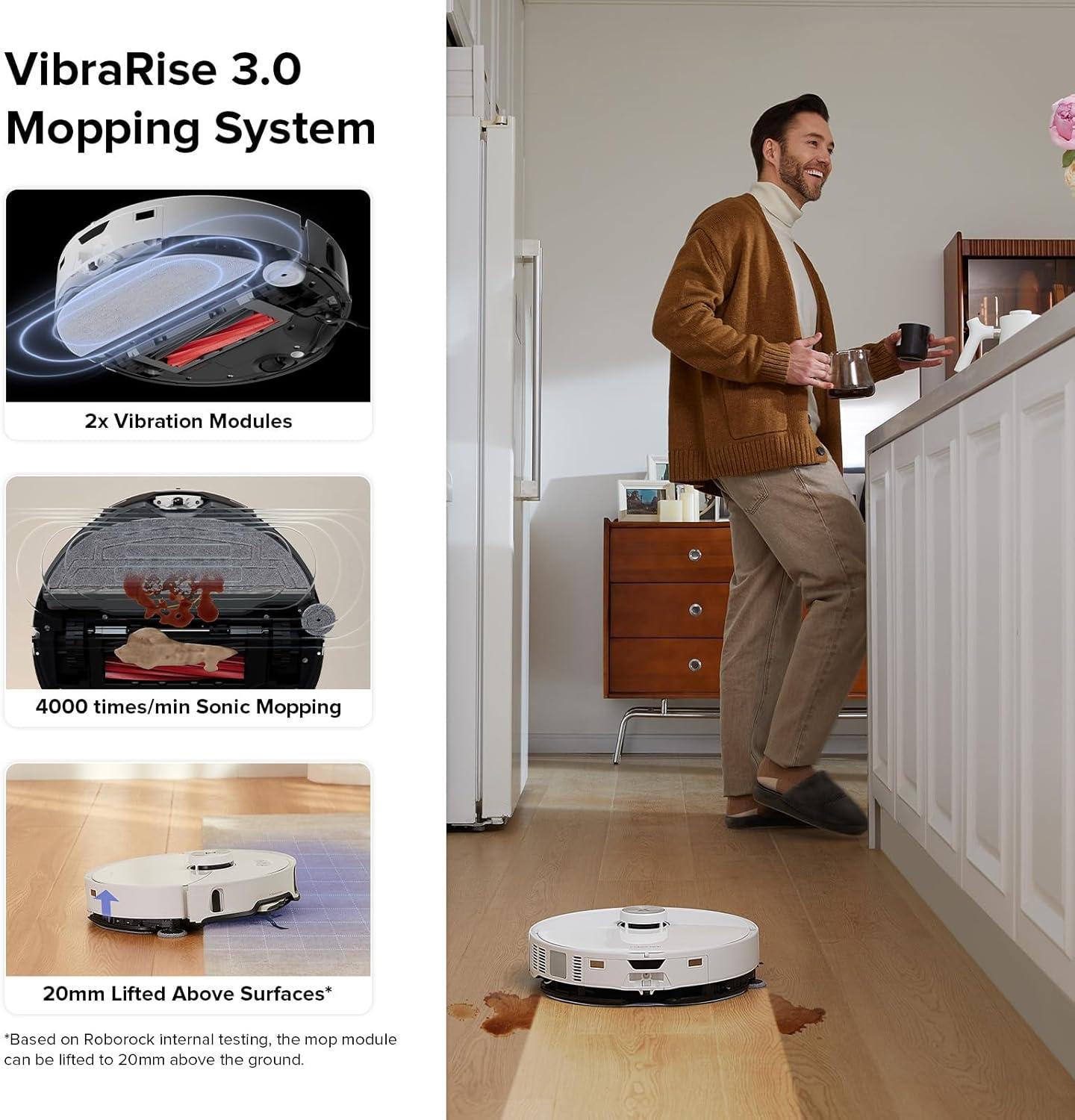 image:imageroborock S8 Max Ultra with Auto Water Refilling and Drainage System Robot Vacuum and Mop FlexiArm Design Smart Dirt Detection SelfEmptying 8000Pa Suction for Various Floors Pet Hair WhiteS8 MaxV Ultra with Refill and Drainage