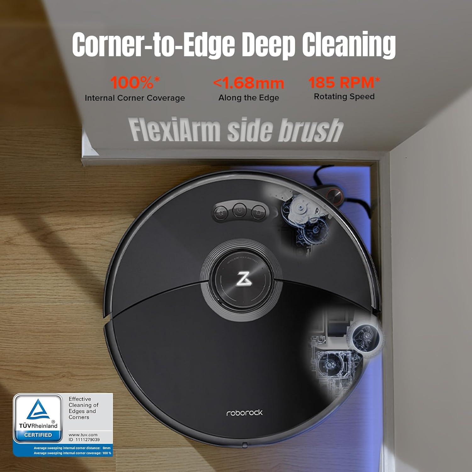 image:imageroborock S8 Max Ultra with Auto Water Refilling and Drainage System Robot Vacuum and Mop FlexiArm Design Smart Dirt Detection SelfEmptying 8000Pa Suction for Various Floors Pet Hair WhiteS8 MaxV Ultra Black