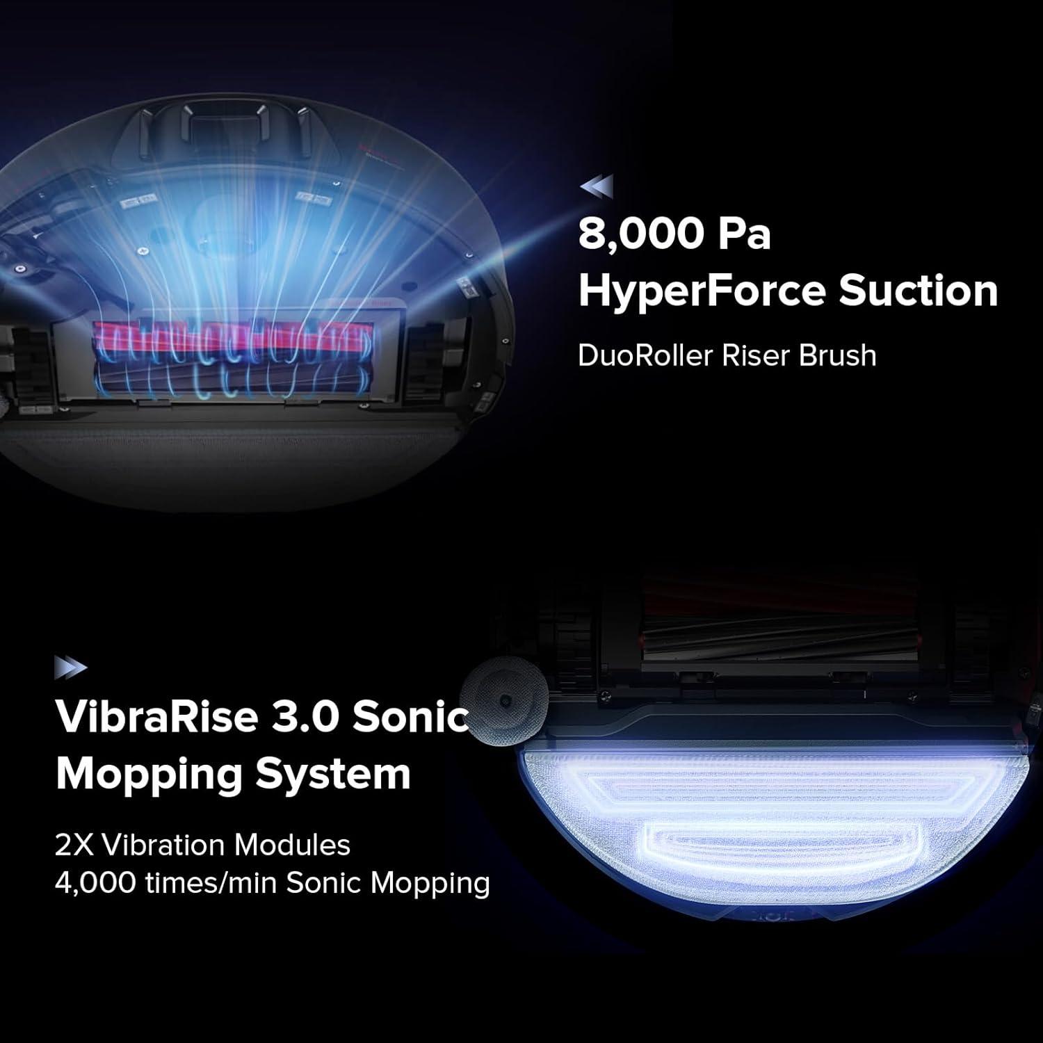 image:imageroborock S8 Max Ultra with Auto Water Refilling and Drainage System Robot Vacuum and Mop FlexiArm Design Smart Dirt Detection SelfEmptying 8000Pa Suction for Various Floors Pet Hair WhiteS8 Max Ultra Black