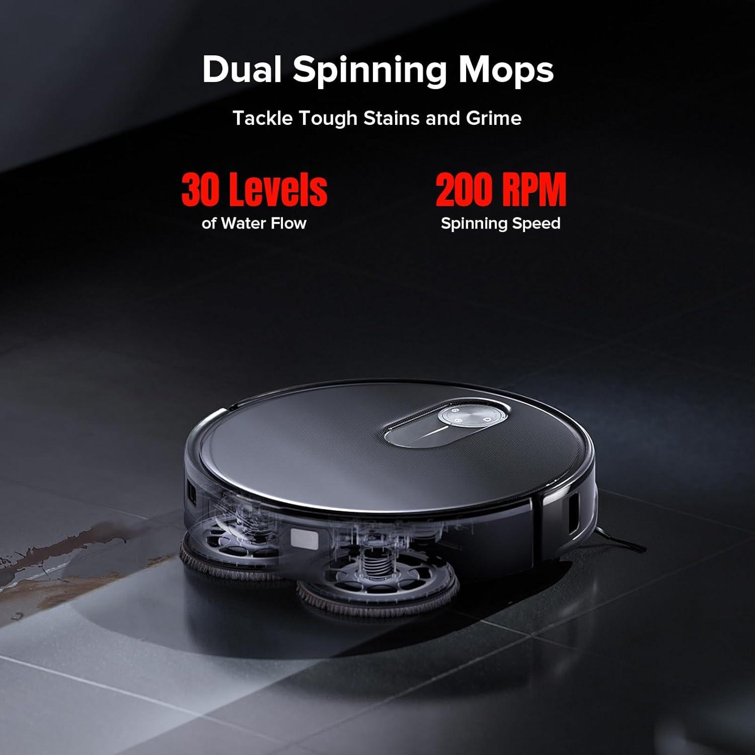 image:imageroborock S8 Max Ultra with Auto Water Refilling and Drainage System Robot Vacuum and Mop FlexiArm Design Smart Dirt Detection SelfEmptying 8000Pa Suction for Various Floors Pet Hair WhiteQrevo Slim