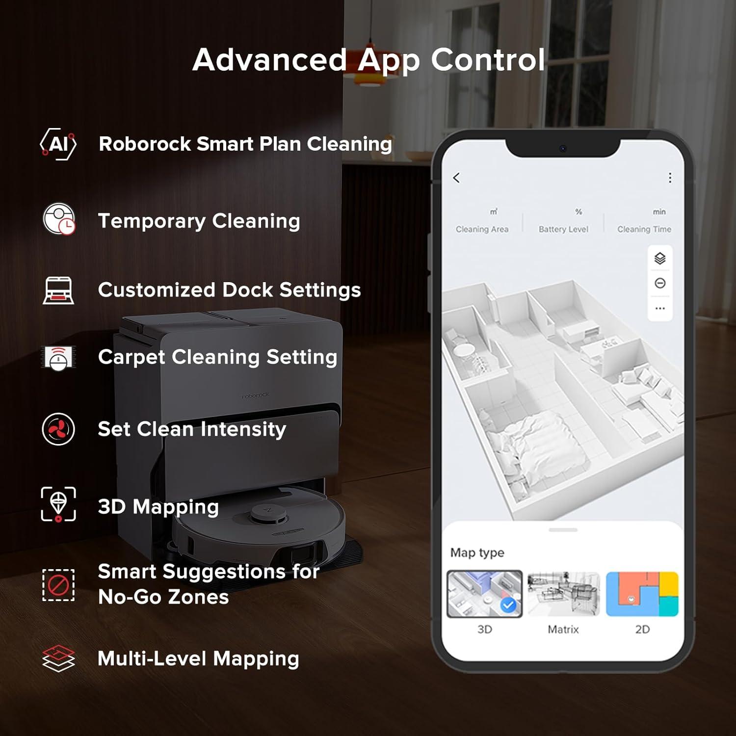 image:imageroborock S8 Max Ultra with Auto Water Refilling and Drainage System Robot Vacuum and Mop FlexiArm Design Smart Dirt Detection SelfEmptying 8000Pa Suction for Various Floors Pet Hair WhiteS8 Max Ultra White