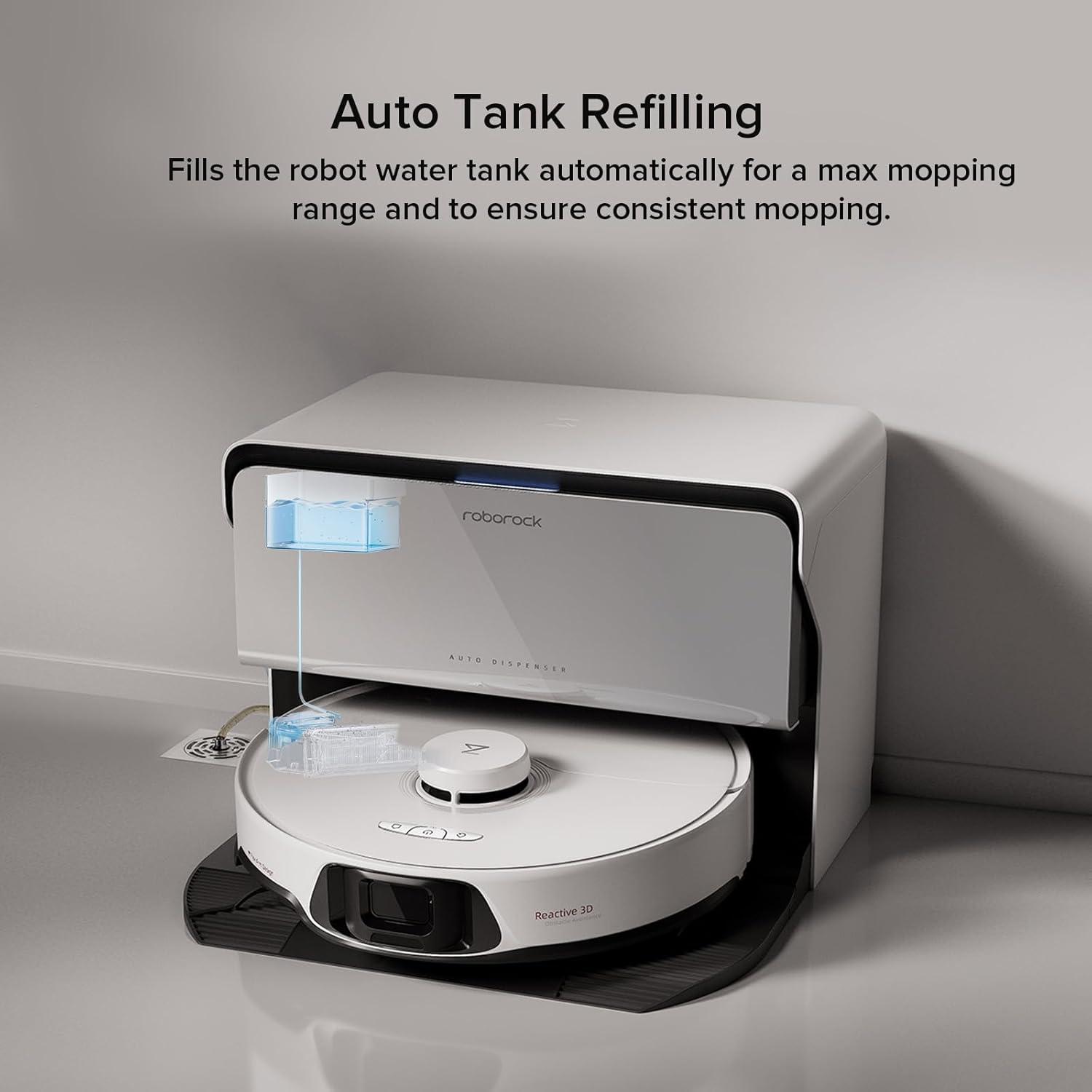 image:imageroborock S8 Max Ultra with Auto Water Refilling and Drainage System Robot Vacuum and Mop FlexiArm Design Smart Dirt Detection SelfEmptying 8000Pa Suction for Various Floors Pet Hair WhiteS8 Max Ultra with RDS