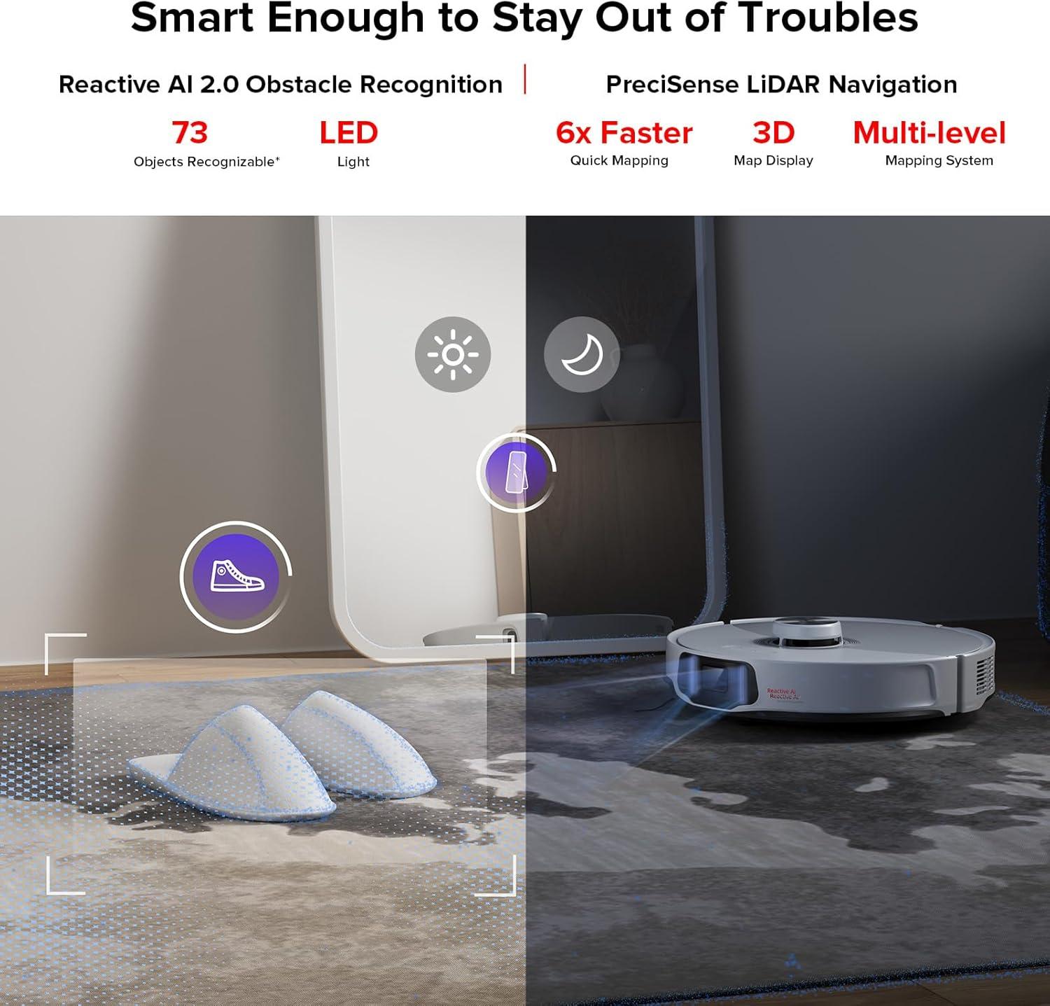 image:imageroborock S8 Max Ultra with Auto Water Refilling and Drainage System Robot Vacuum and Mop FlexiArm Design Smart Dirt Detection SelfEmptying 8000Pa Suction for Various Floors Pet Hair WhiteS8 MaxV Ultra with Refill and Drainage