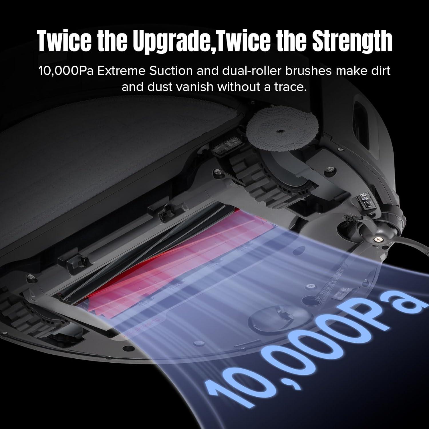 image:imageroborock S8 Max Ultra with Auto Water Refilling and Drainage System Robot Vacuum and Mop FlexiArm Design Smart Dirt Detection SelfEmptying 8000Pa Suction for Various Floors Pet Hair WhiteS8 MaxV Ultra Black