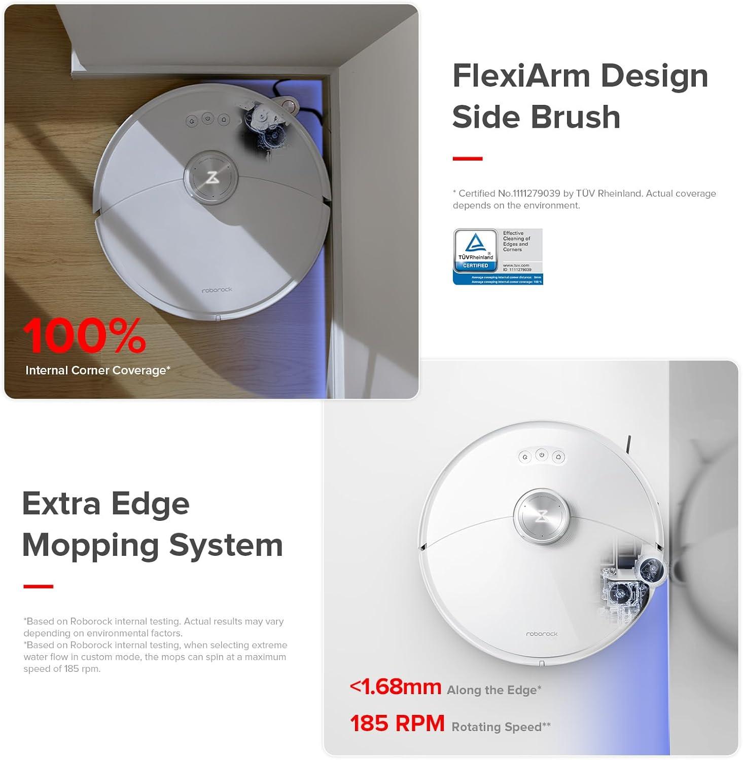 image:imageroborock S8 Max Ultra with Auto Water Refilling and Drainage System Robot Vacuum and Mop FlexiArm Design Smart Dirt Detection SelfEmptying 8000Pa Suction for Various Floors Pet Hair WhiteS8 MaxV Ultra with Refill and Drainage