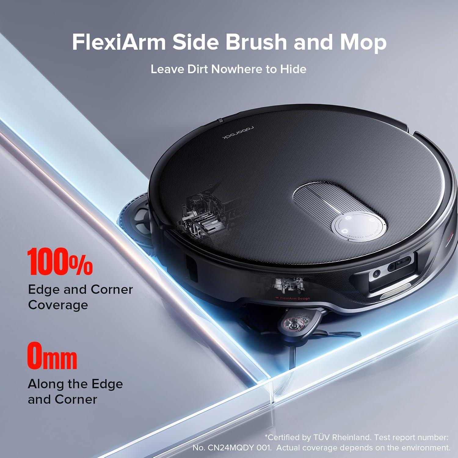 image:imageroborock S8 Max Ultra with Auto Water Refilling and Drainage System Robot Vacuum and Mop FlexiArm Design Smart Dirt Detection SelfEmptying 8000Pa Suction for Various Floors Pet Hair WhiteQrevo Slim
