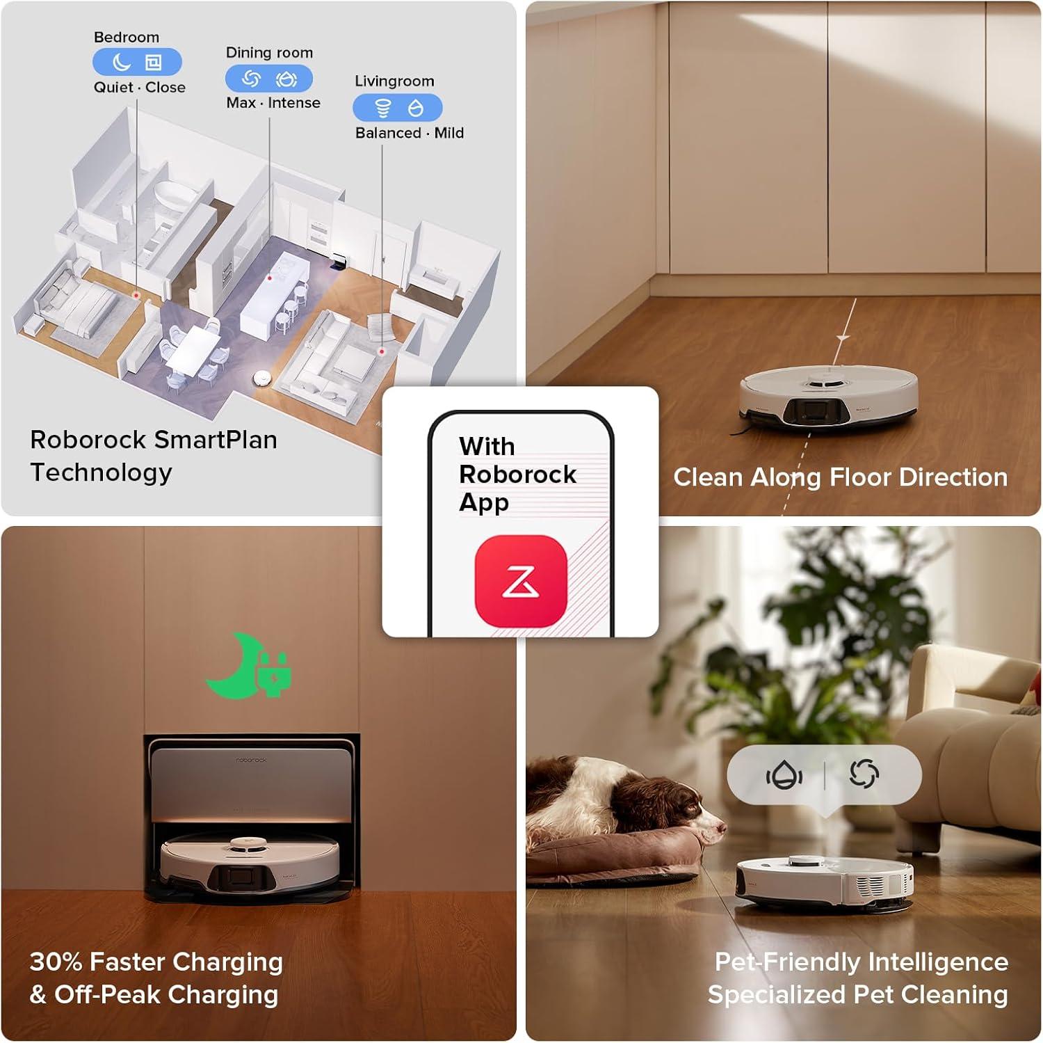 image:imageroborock S8 Max Ultra with Auto Water Refilling and Drainage System Robot Vacuum and Mop FlexiArm Design Smart Dirt Detection SelfEmptying 8000Pa Suction for Various Floors Pet Hair WhiteS8 Max Ultra with RDS