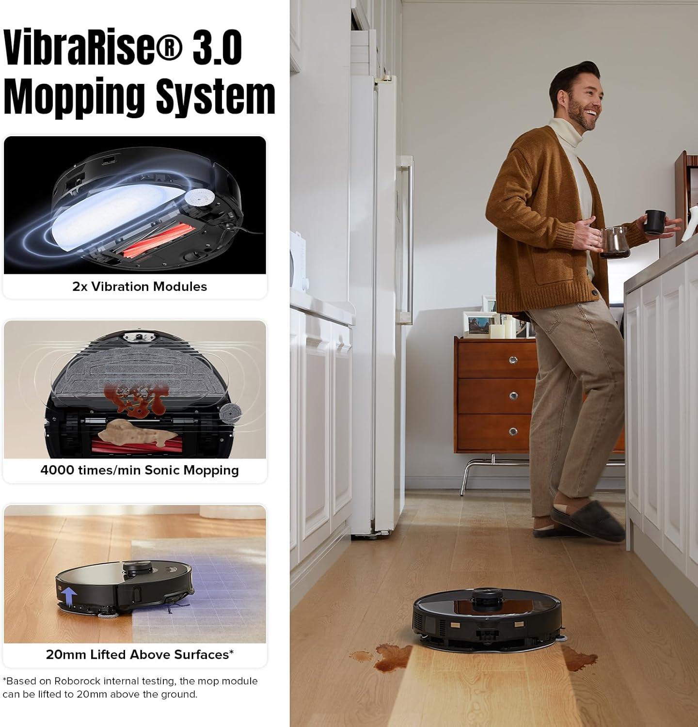 image:imageroborock S8 Max Ultra with Auto Water Refilling and Drainage System Robot Vacuum and Mop FlexiArm Design Smart Dirt Detection SelfEmptying 8000Pa Suction for Various Floors Pet Hair WhiteS8 MaxV Ultra Black