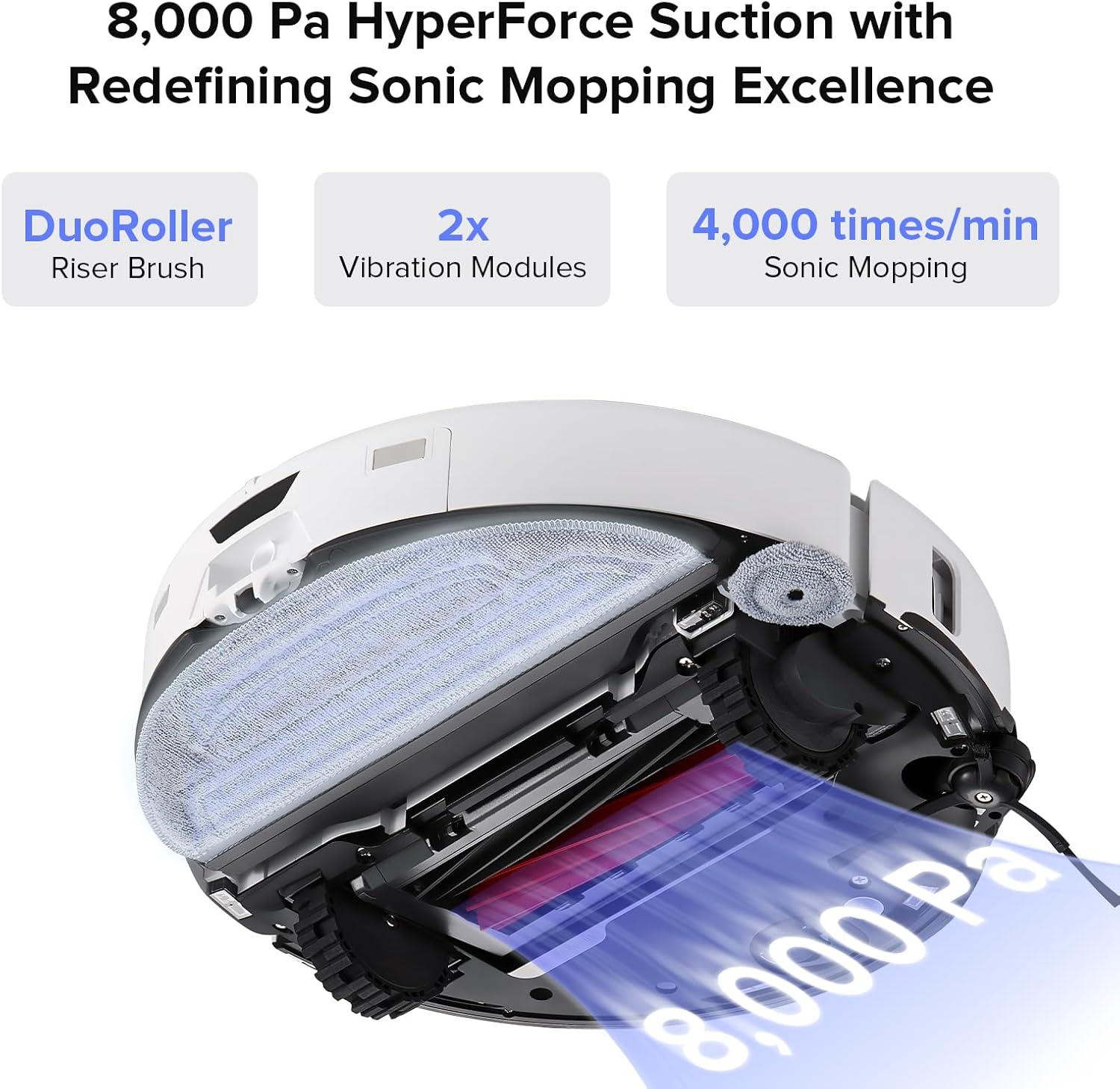 image:imageroborock S8 Max Ultra with Auto Water Refilling and Drainage System Robot Vacuum and Mop FlexiArm Design Smart Dirt Detection SelfEmptying 8000Pa Suction for Various Floors Pet Hair WhiteS8 Max Ultra with RDS