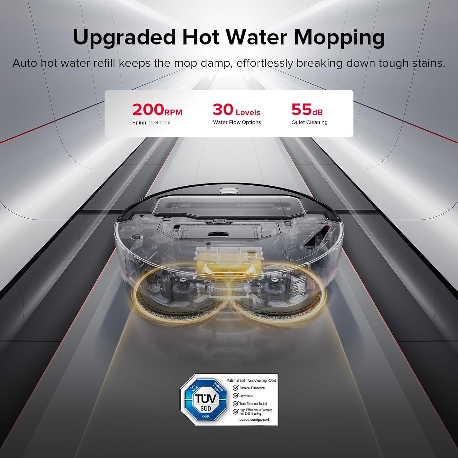 image:imageroborock Saros Z70 Robot Vacuum and Mop OmniGrip Arm AIPowered 22000Pa Suction 314 Ultra Slim FlexiArm Riser Technology AdaptiLift Chassis Obstacle Avoidance Auto Mop Washing amp DryingSaros Z70 Black