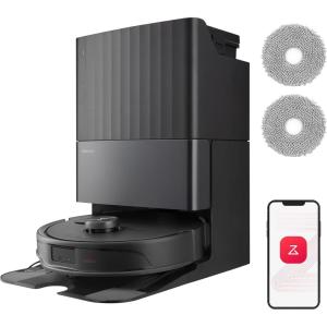 Roborock Qrevo Edge S5A Robot Vacuum and Mop, 18,500Pa, Zero-Tangling, DuoDivide Main Brush, FlexiArm Side Brush, Hot Water Mop Washing & Self-Cleaning, Warm Air Drying, Self-Emptying, White(QrevoMaster Set (Black))