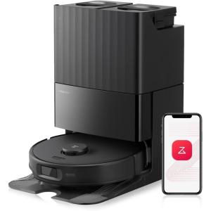 Roborock Qrevo Edge S5A Robot Vacuum and Mop, 18,500Pa, Zero-Tangling, DuoDivide Main Brush, FlexiArm Side Brush, Hot Water Mop Washing & Self-Cleaning, Warm Air Drying, Self-Emptying, White(QrevoEdgeS5A (Black))