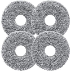roborock 2 Pack Microfiber Mop Cloths and 2 Pack Edge Mop Cloths for Saros 10 Robot Vacuum Cleaner, Mop Pad Replacement Accessories(Mop Cloth-4)