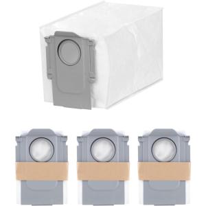 roborock 6 Packs Disposable Dust Bags for QV35A, Saros10series, QrevoEdgeS5A, QrevoCurv2Flow, QrevoCurv CurvX S5X, QrevoSlim, S8MaxVUltra, S8MaxUltra, QrevoMaxV,QrevoEdge, QRevo series Robot Vacuum(4-Dust Bag)