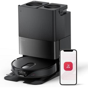 roborock S8 Max Ultra with Auto Water Refilling and Drainage System Robot Vacuum and Mop, FlexiArm Design, Smart Dirt Detection, Self-Emptying, 8000Pa Suction for Various Floors, Pet Hair, White(Qrevo Slim)