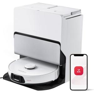 roborock S8 Max Ultra with Auto Water Refilling and Drainage System Robot Vacuum and Mop, FlexiArm Design, Smart Dirt Detection, Self-Emptying, 8000Pa Suction for Various Floors, Pet Hair, White(S8 Max Ultra (White))