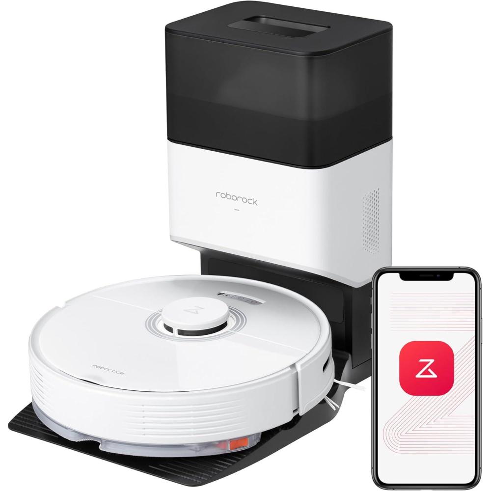 image:imageroborock Q7 Max Robot Vacuum and Mop with AutoEmpty Dock Pure HandsFree Cleaning for up to 7 Weeks APPControlled Mopping 4200Pa Suction NoMopampNoGo Zones 180mins RuntimeRenewedWhite