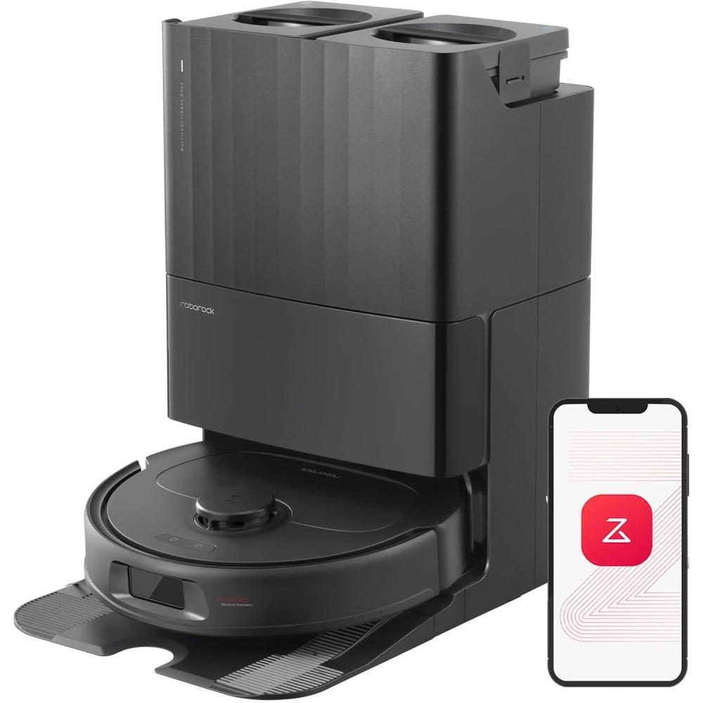 image:imageroborock Qrevo S Robot Vacuum and Mop SelfDrying Auto Mop Washing 7000Pa Suction SelfEmptying amp Refilling 10mm Mop Lifting Black RenewedBlack