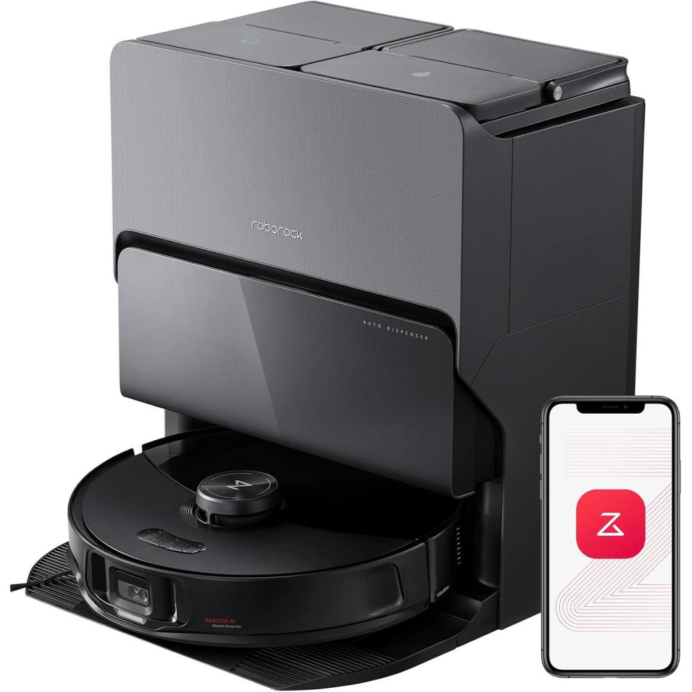 image:imageroborock S8 MaxV Ultra Robot Vacuum amp Sonic Mop 10000 Pa Suction Corner to Edge Deep Cleaning Hot Air SelfDrying Auto Empty amp Refill Detergent Dispenser Obstacle Avoidance Black RenewedS8 MaxV UltraBlack