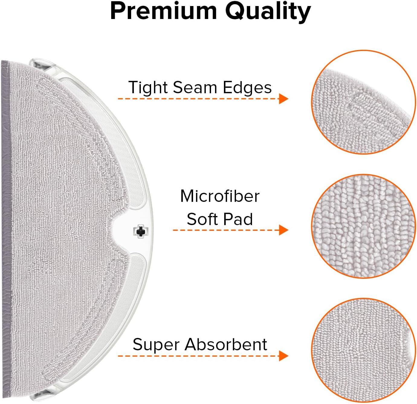image:imageroborock 2 Pack Microfiber Mop Cloths for Q 5 Q5 Pro Q5 Pro Q7 Q7Max Q8Max Q8Max E Series S5 S5 Max S 6 S6 Pure S6 MaxV Robot Vacuum Cleaner Mop Pad Replacement AccessoriesMop Cloth1