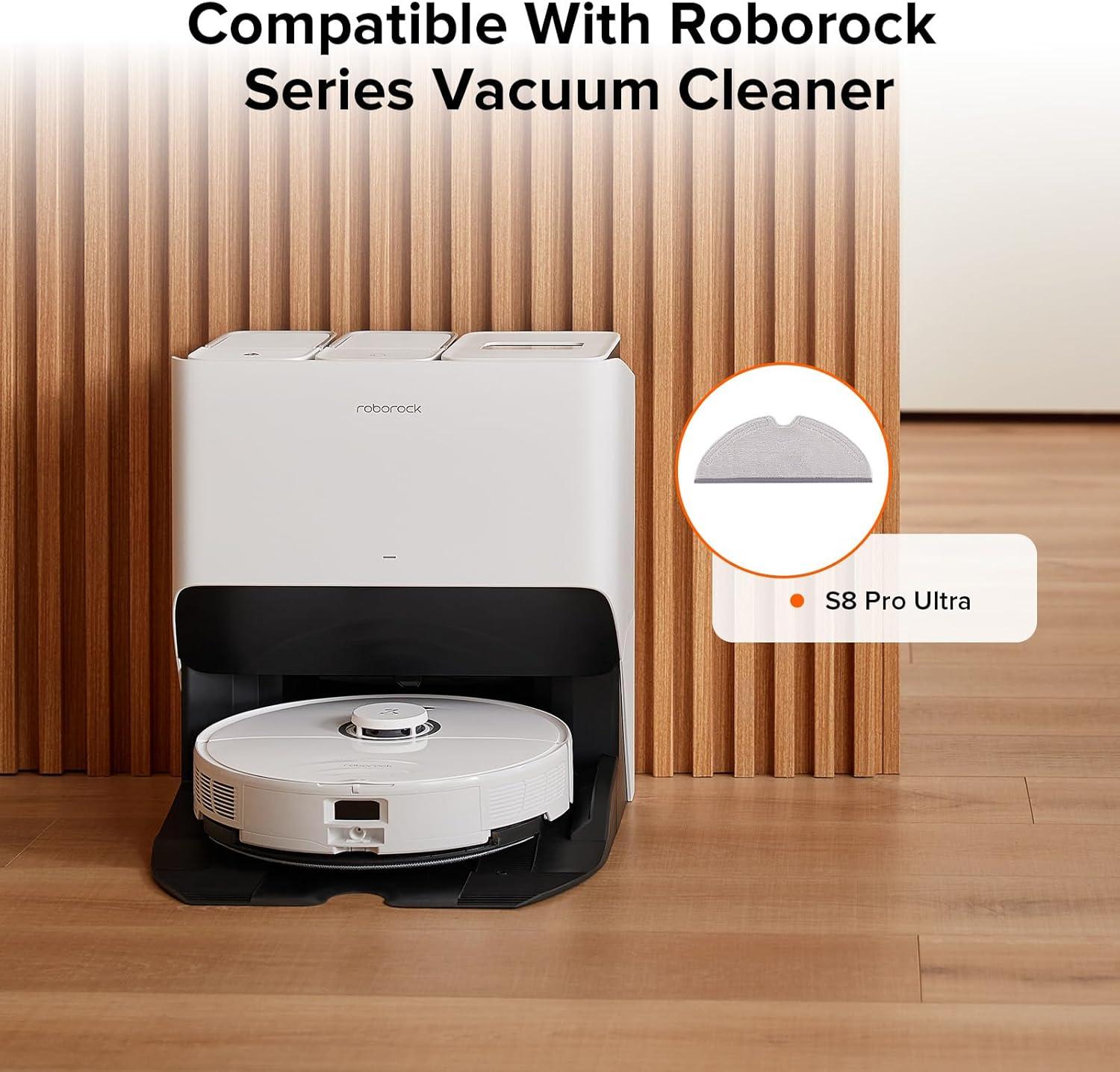 image:imageroborock 2 Pack Microfiber Mop Cloths for Q 5 Q5 Pro Q5 Pro Q7 Q7Max Q8Max Q8Max E Series S5 S5 Max S 6 S6 Pure S6 MaxV Robot Vacuum Cleaner Mop Pad Replacement AccessoriesMop Cloth2