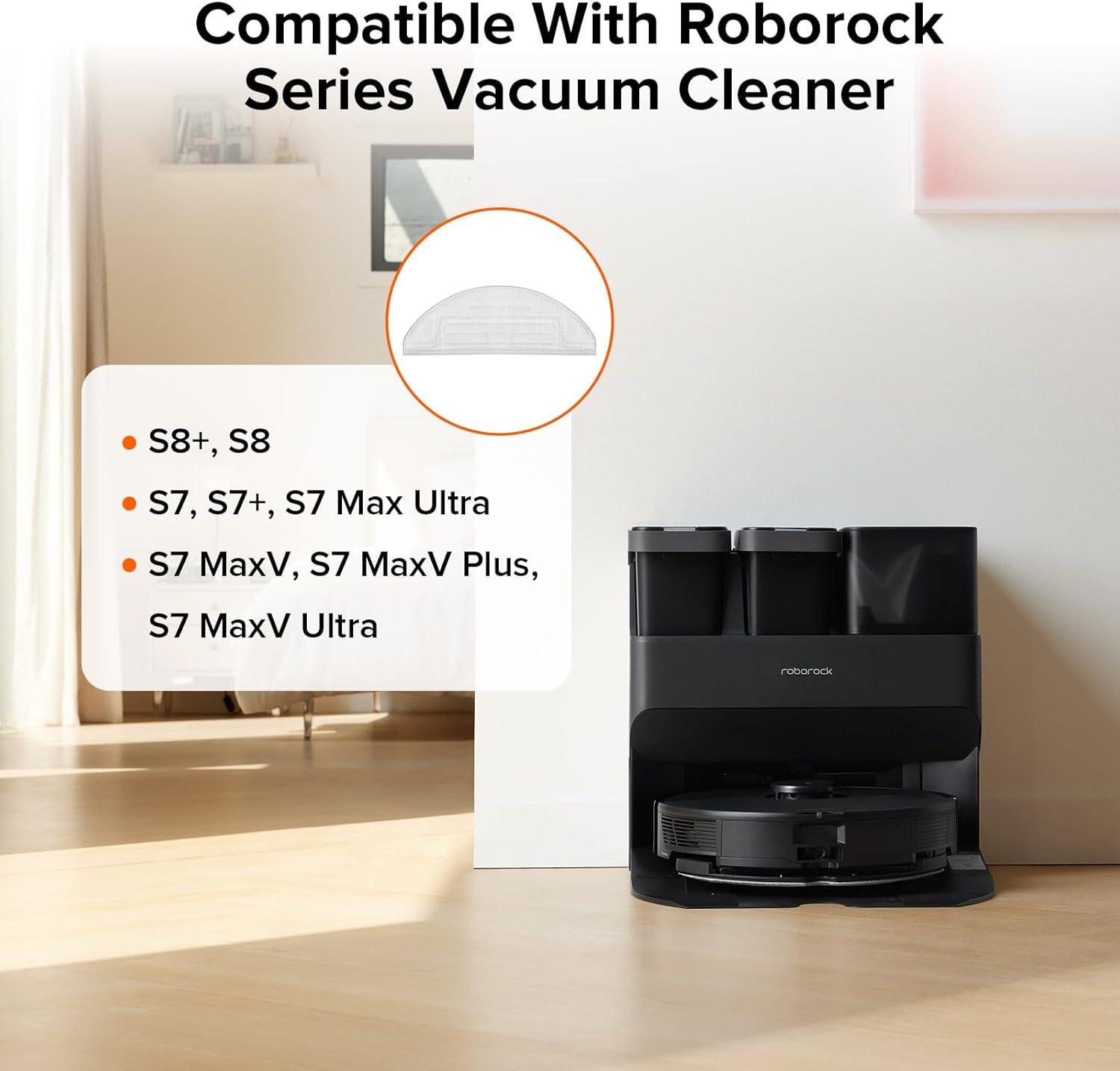 image:imageroborock 2 Pack Microfiber Mop Cloths for Q 5 Q5 Pro Q5 Pro Q7 Q7Max Q8Max Q8Max E Series S5 S5 Max S 6 S6 Pure S6 MaxV Robot Vacuum Cleaner Mop Pad Replacement AccessoriesSingle Sonic Zone