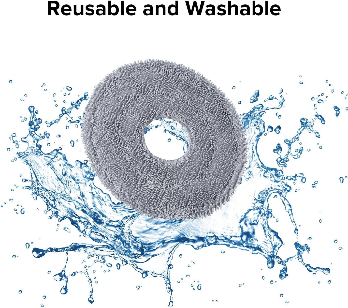 image:imageroborock 4 Pack Microfiber Mop Cloths for QV 35AQV 35SQR 5T7QR 598QR 798QR T78Qrevo LQV 798QX Revo PlusQR5980QR7980QR7985 Robot Vacuum Cleaner Mop Pad Replacement AccessoriesMop Cloth3