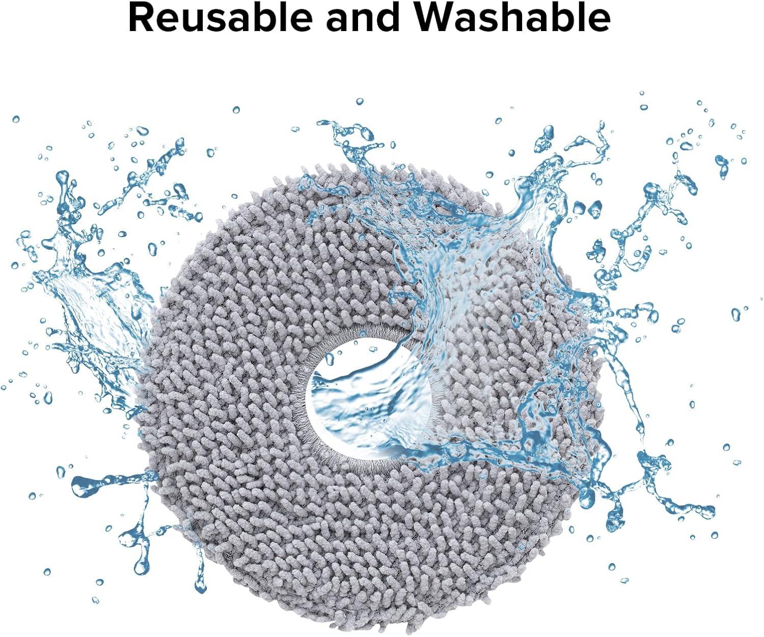 image:imageroborock 4 Pack Microfiber Mop Cloths for QV 35AQV 35SQR 5T7QR 598QR 798QR T78Qrevo LQV 798QX Revo PlusQR5980QR7980QR7985 Robot Vacuum Cleaner Mop Pad Replacement AccessoriesSpinning Mop