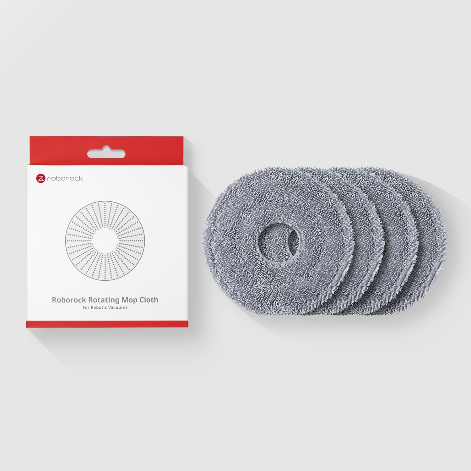 image:imageroborock 4 Pack Microfiber Mop Cloths for QV 35AQV 35SQR 5T7QR 598QR 798QR T78Qrevo LQV 798QX Revo PlusQR5980QR7980QR7985 Robot Vacuum Cleaner Mop Pad Replacement AccessoriesMop Cloth3