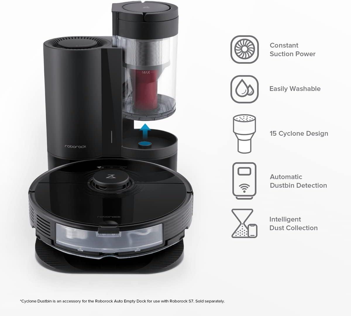 image:imageroborock Accessory Set AutoEmpty Dock Including Cyclone and Dust Bucket Substitute Dust Bag BlackBlack