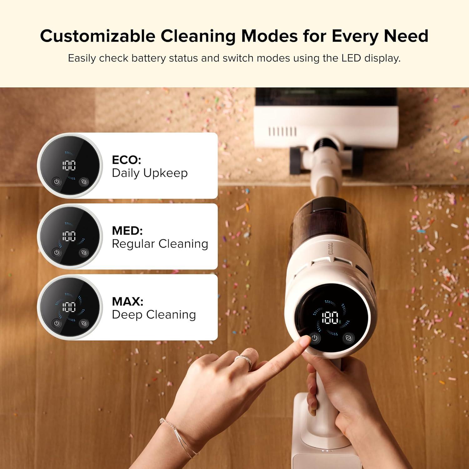 image:imageroborock H60 Hub Cordless Stick Vacuum Cleaner with AutoEmpty Dock 115AW Suction for Carpets and Hard Floors Vacuum Cleaners with 60Min Runtime AntiTangle Brush 140 Green LED Dust DetectionH60 Hub