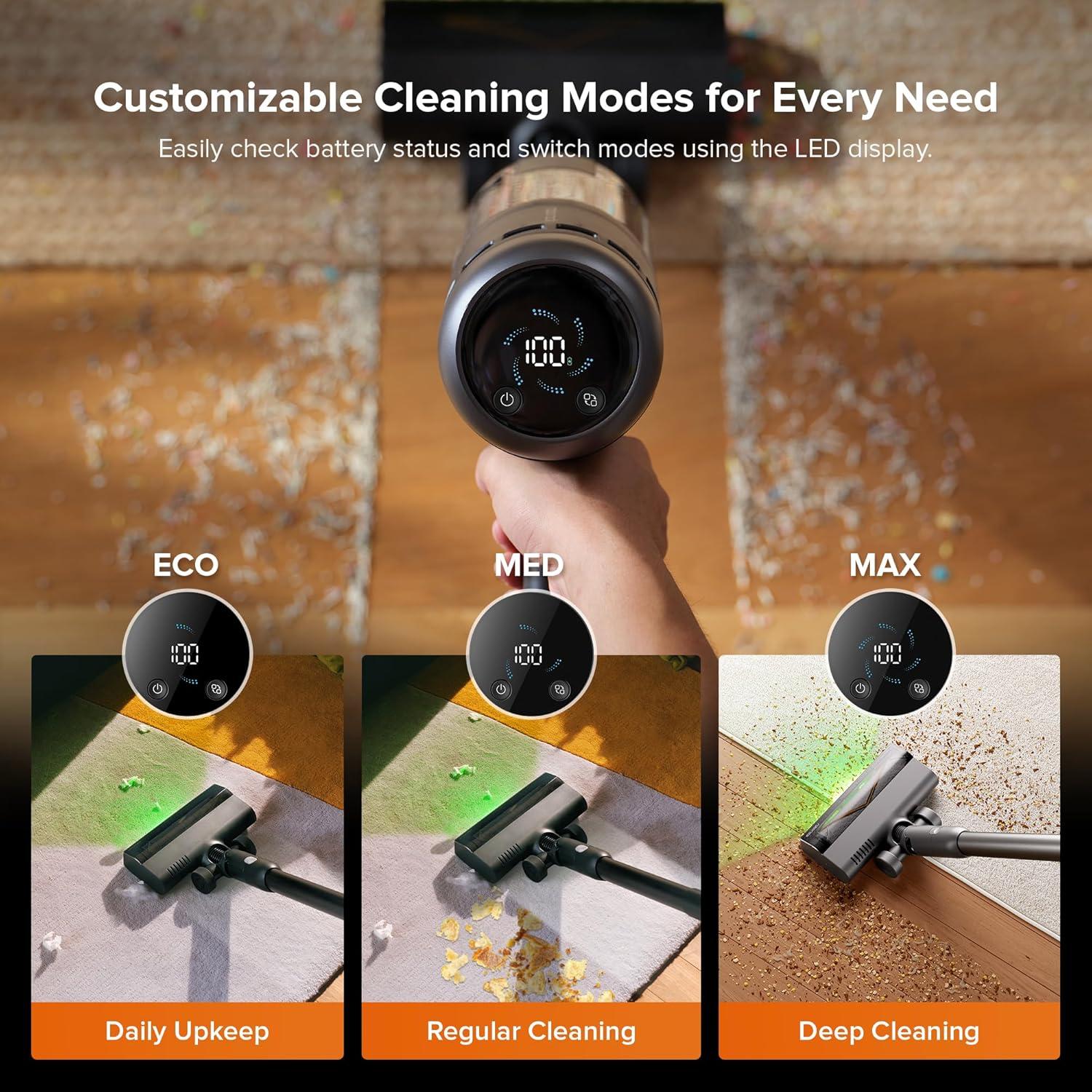 image:imageroborock H60 Hub Cordless Stick Vacuum Cleaner with AutoEmpty Dock 115AW Suction for Carpets and Hard Floors Vacuum Cleaners with 60Min Runtime AntiTangle Brush 140 Green LED Dust DetectionH60 Hub Ultra Upgraded