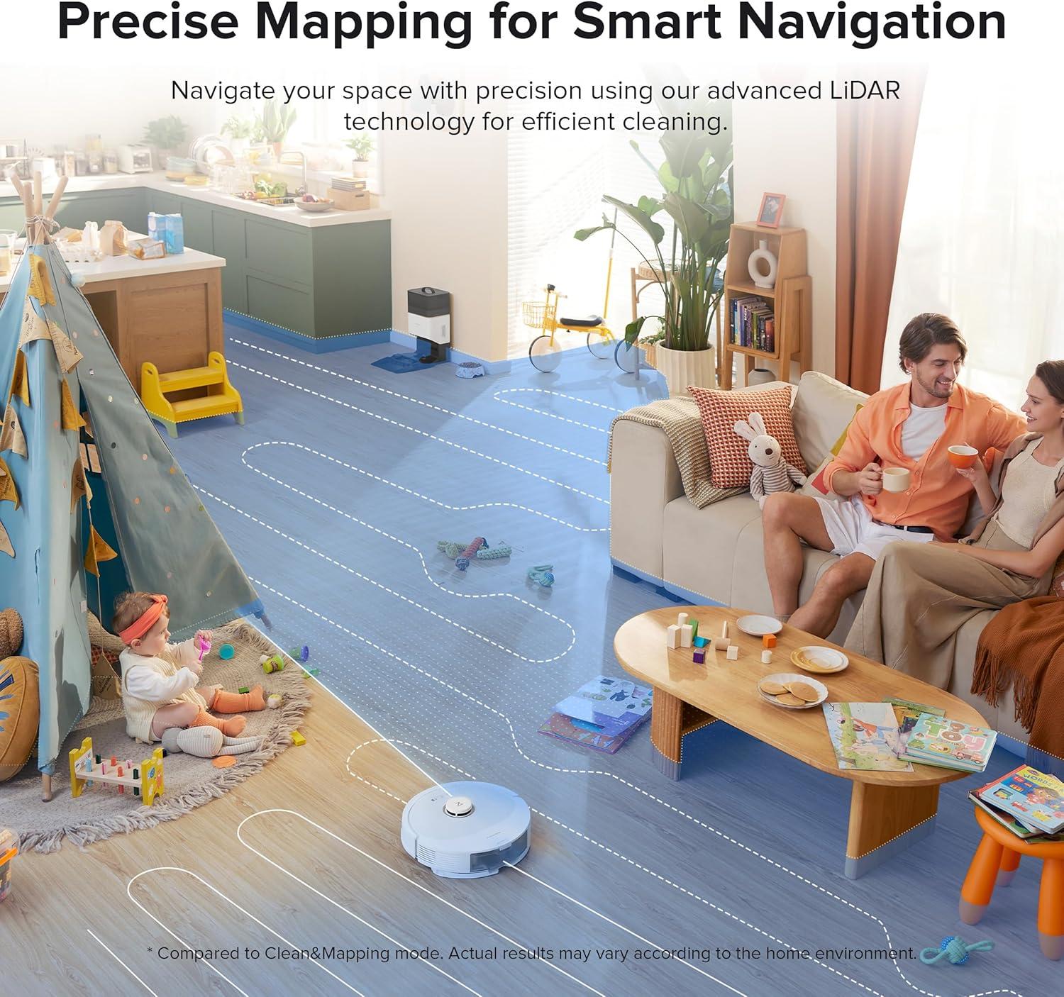 image:imageroborock Q8 Max Robot Vacuum and Mop SelfEmptying Reactive Tech Obstacle Avoidance 5500 Pa Suction White RenewedWhite