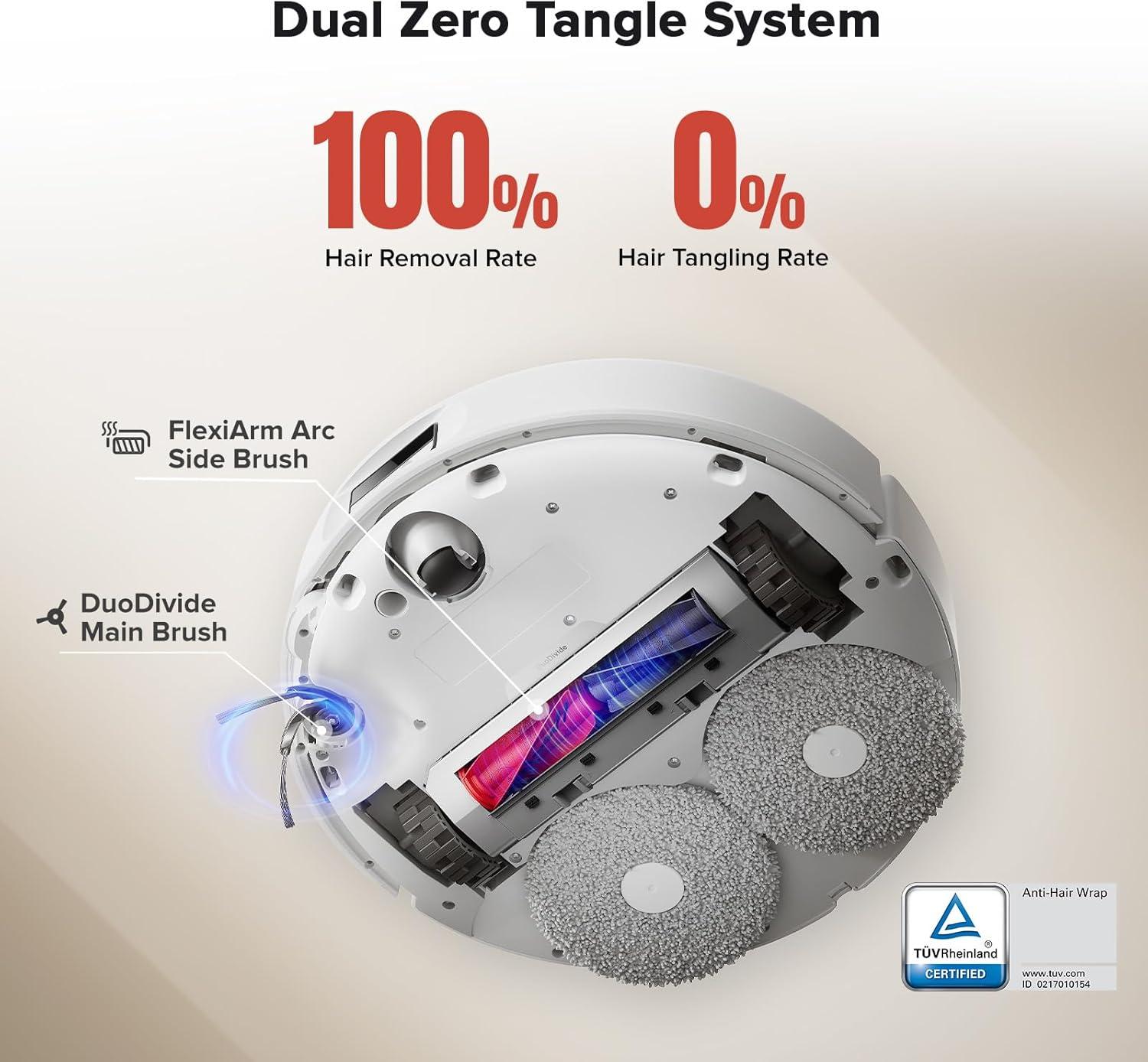 image:imageroborock Qrevo Curv Robot Vacuum and Mop 18500Pa Suction ZeroTangling AdaptiLift Chassis FlexiArm Technology Hot Water Mop Washing amp Dock Self Cleaning RenewedRoborock Qrevo Curv