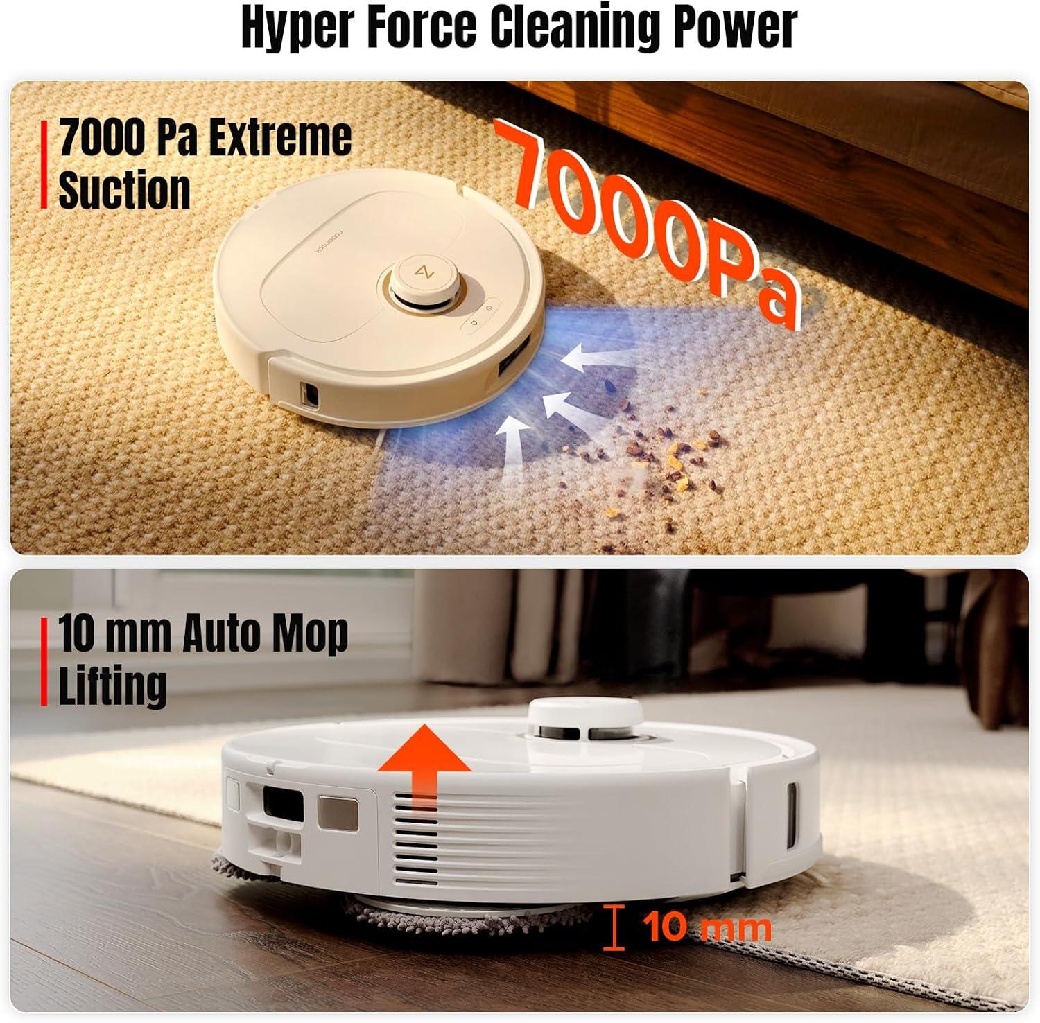image:imageroborock Qrevo MaxV Robot Vacuum and Mop FlexiArm Design Hot Water ReWash amp ReMop AutoDrying SelfEmptying 7000Pa Suction Builtin Voice Assistant Auto Mop LiftingRenewed