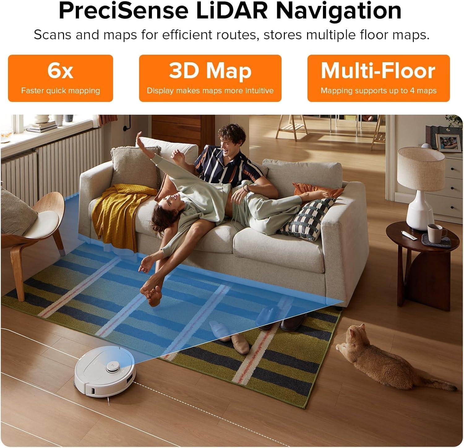 image:imageroborock Qrevo Plus Robot Vacuum and Mop with FlexiArm Design Edge Mopping SelfEmptying Auto Mop Washing amp Drying 7000 Pa Suction White RenewedWhite
