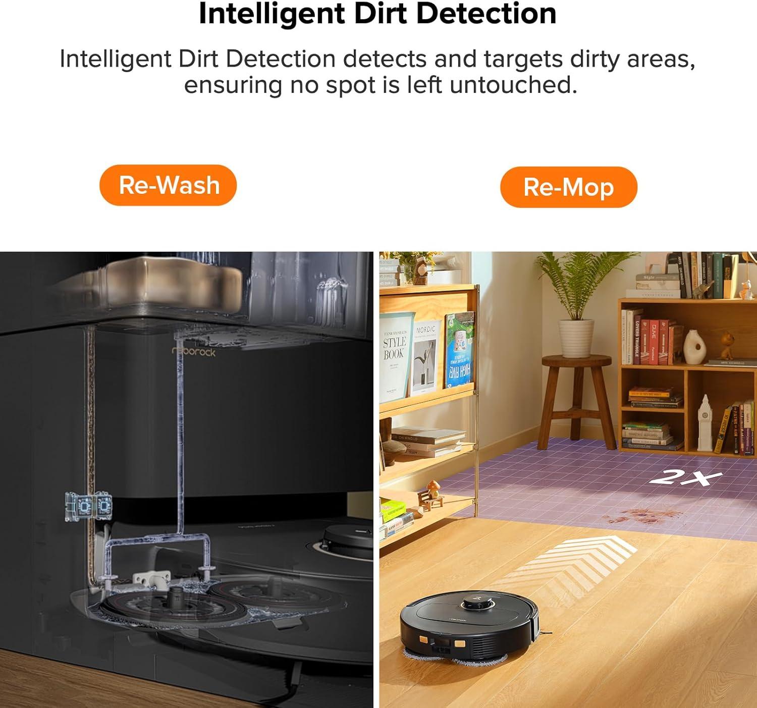image:imageroborock Qrevo Pro Robot Vacuum and Mop with FlexiArm Design Edge Mopping Dynamic Hot Water Mop Washing and Auto Mop Drying 7000 Pa Suction Renewed