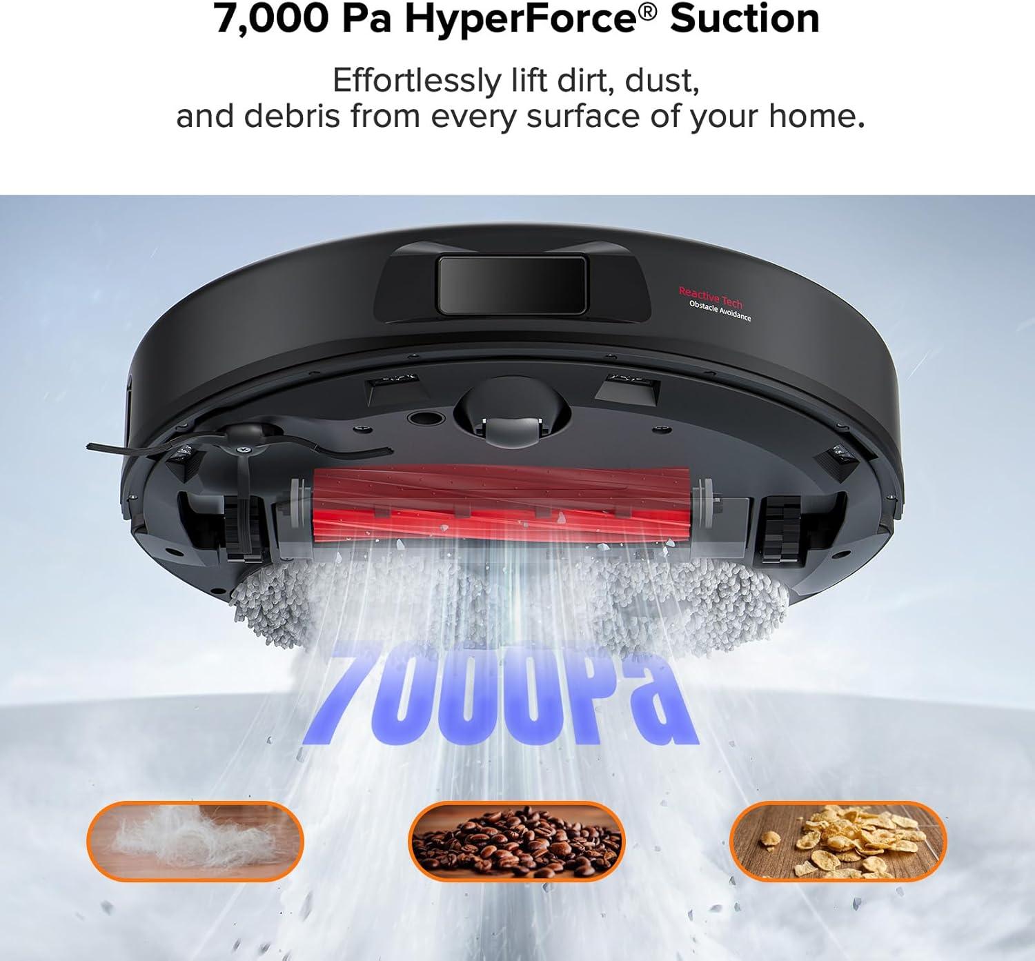image:imageroborock Qrevo Pro Robot Vacuum and Mop with FlexiArm Design Edge Mopping Dynamic Hot Water Mop Washing and Auto Mop Drying 7000 Pa Suction Renewed