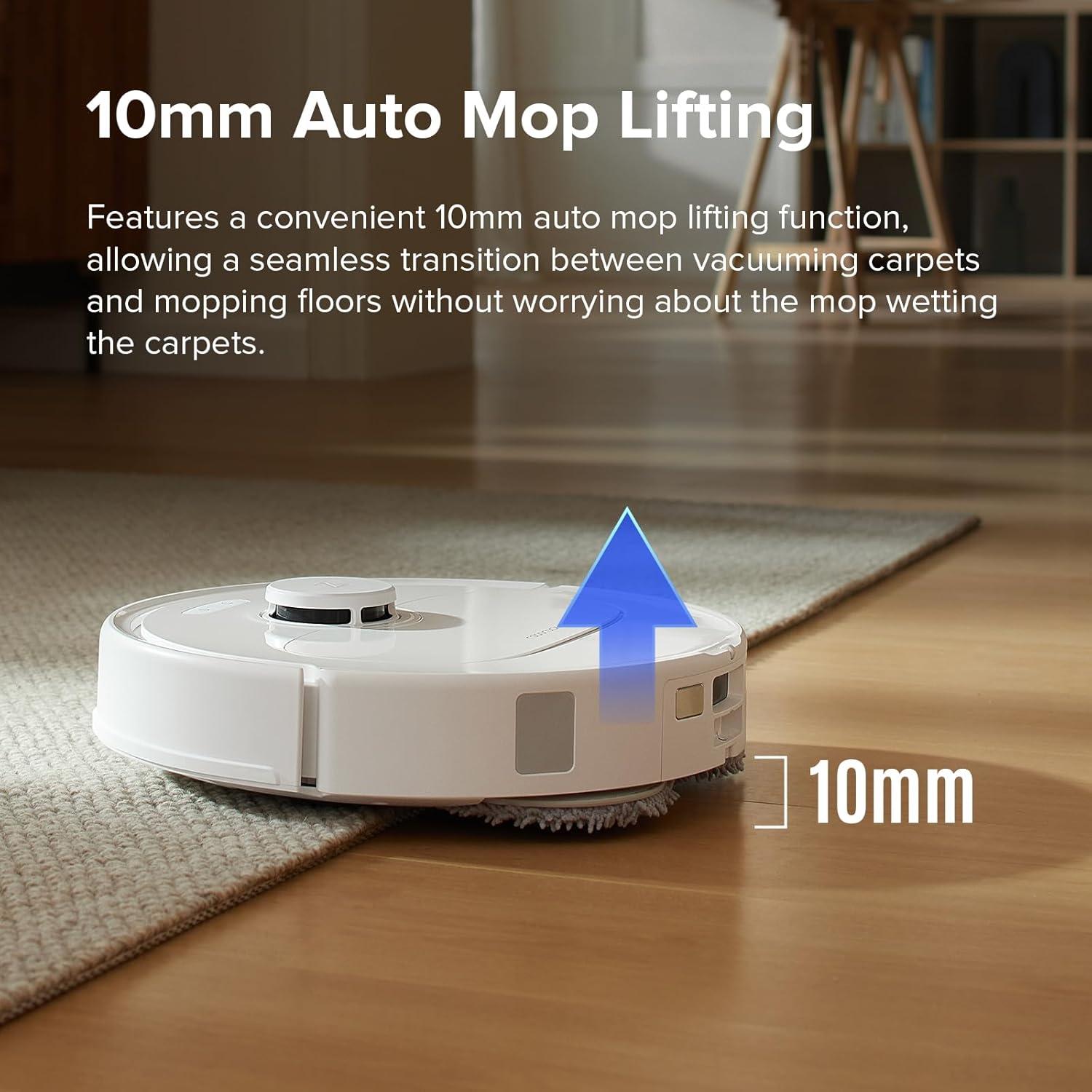 image:imageroborock Qrevo S Robot Vacuum and Mop SelfDrying Auto Mop Washing 7000Pa Suction SelfEmptying amp Refilling 10mm Mop Lifting Black RenewedWhite