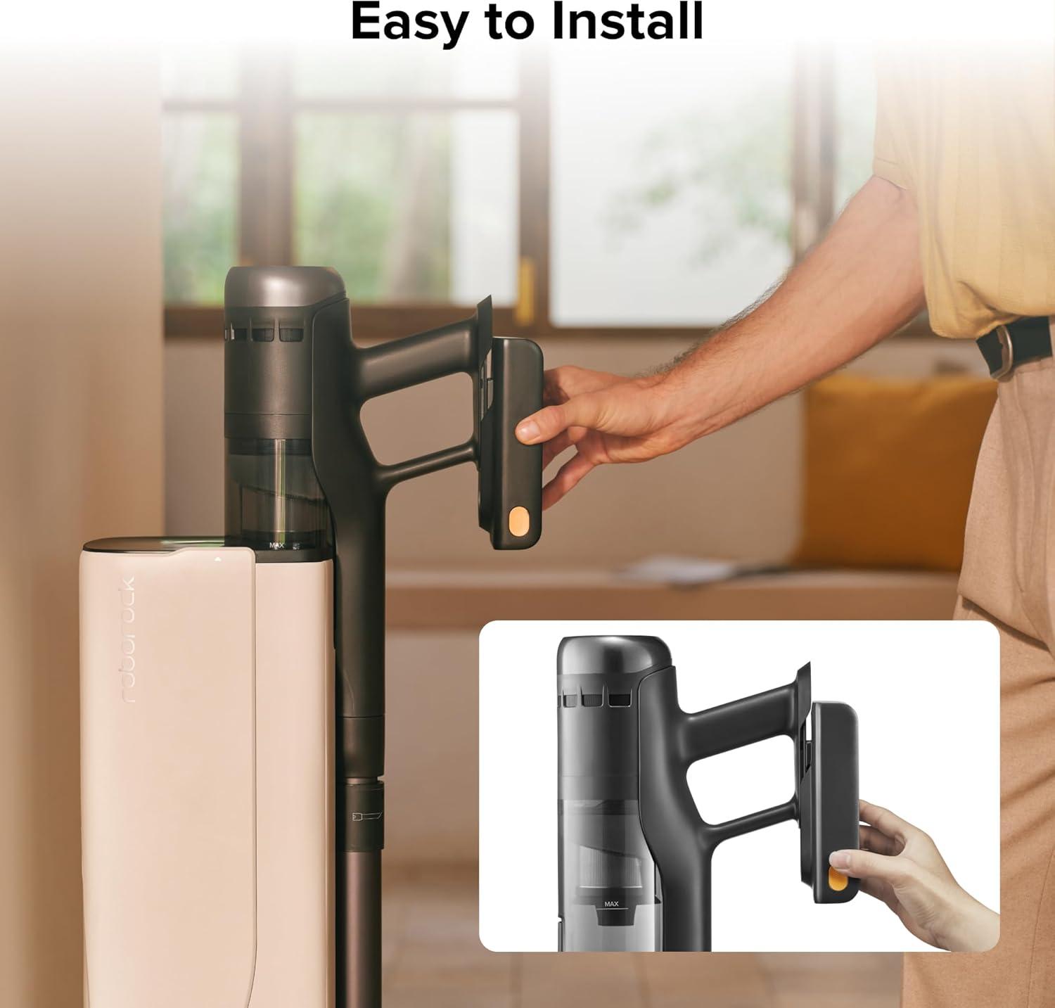image:imageroborock Rechargeable Battery Pack for H60 Hub Ultra and H60 Ultra Cordless Vacuum Cleaner Stick Vacuum Cleaner for Home and Pet Hair AntiTangle Brush LED Dust Detection