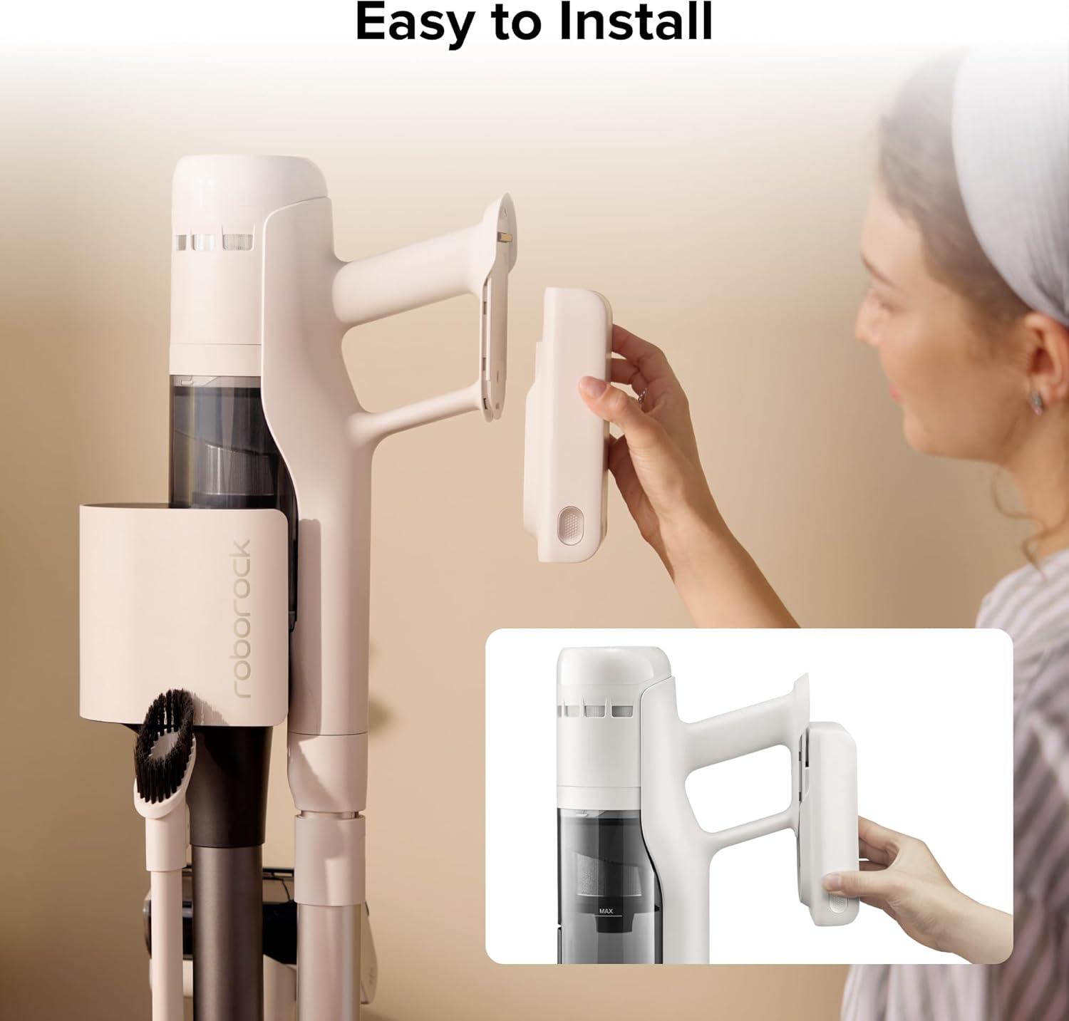 image:imageroborock Rechargeable Battery Pack for H60 Hub and H60 Cordless Vacuum Cleaner Stick Vacuum Cleaner for Home and Pet Hair AntiTangle Brush LED Dust Detection