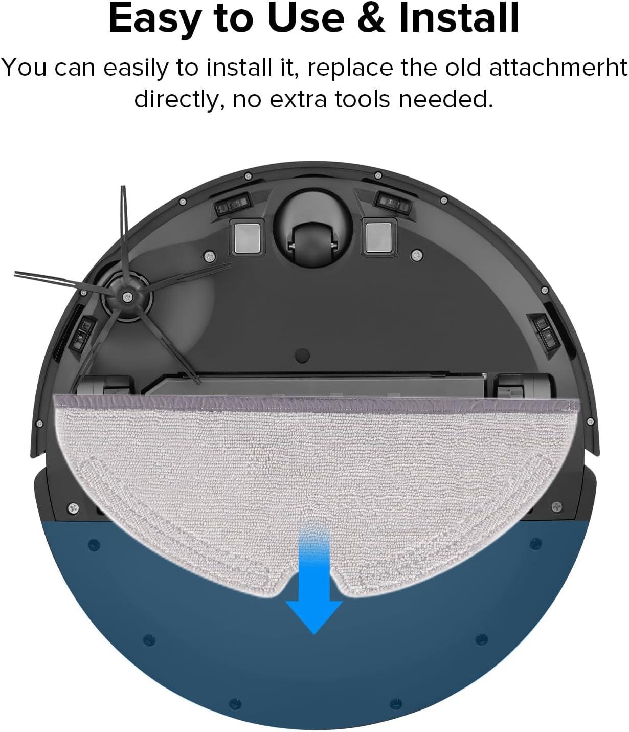 image:imageroborock Replacement Mop Cloths for Q10 S5 Q10 S5 S8 Pro Q10V Q10 VF S8 Pro Q10V Q10V Q10 VF Q10 VF5 MX Compatible with Single Vibrating Zone Mop Mount 2PackMop Cloth1