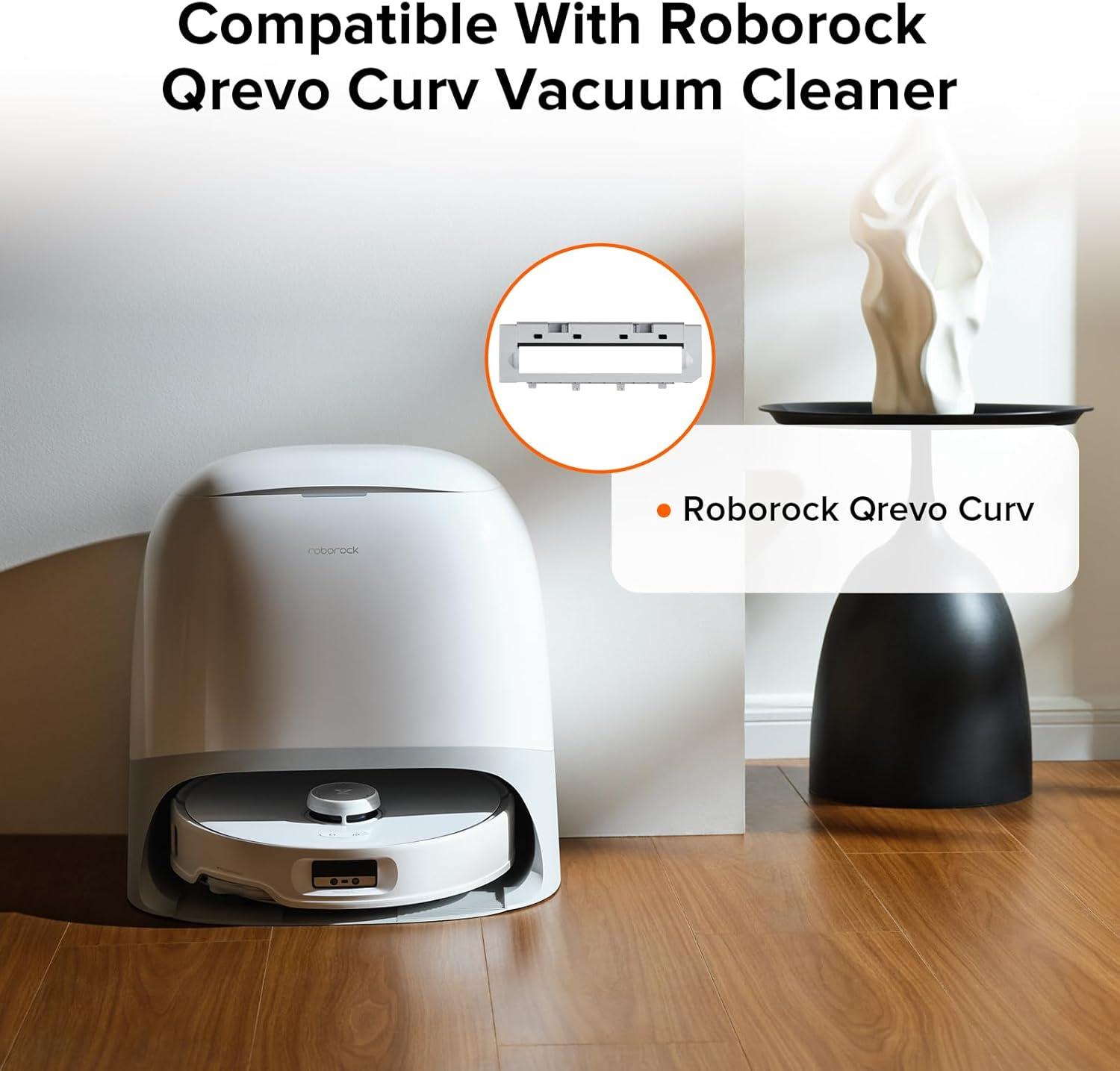 image:imageroborock Rubber Main Brush Cover Replacement Q Revo Qrevo MaxV Qrevo S and Q Revo Pro QV 35ARobot Vacuum Cleaner Roller Brush Cover Accessories Parts WhiteMain Brush Cover Type C