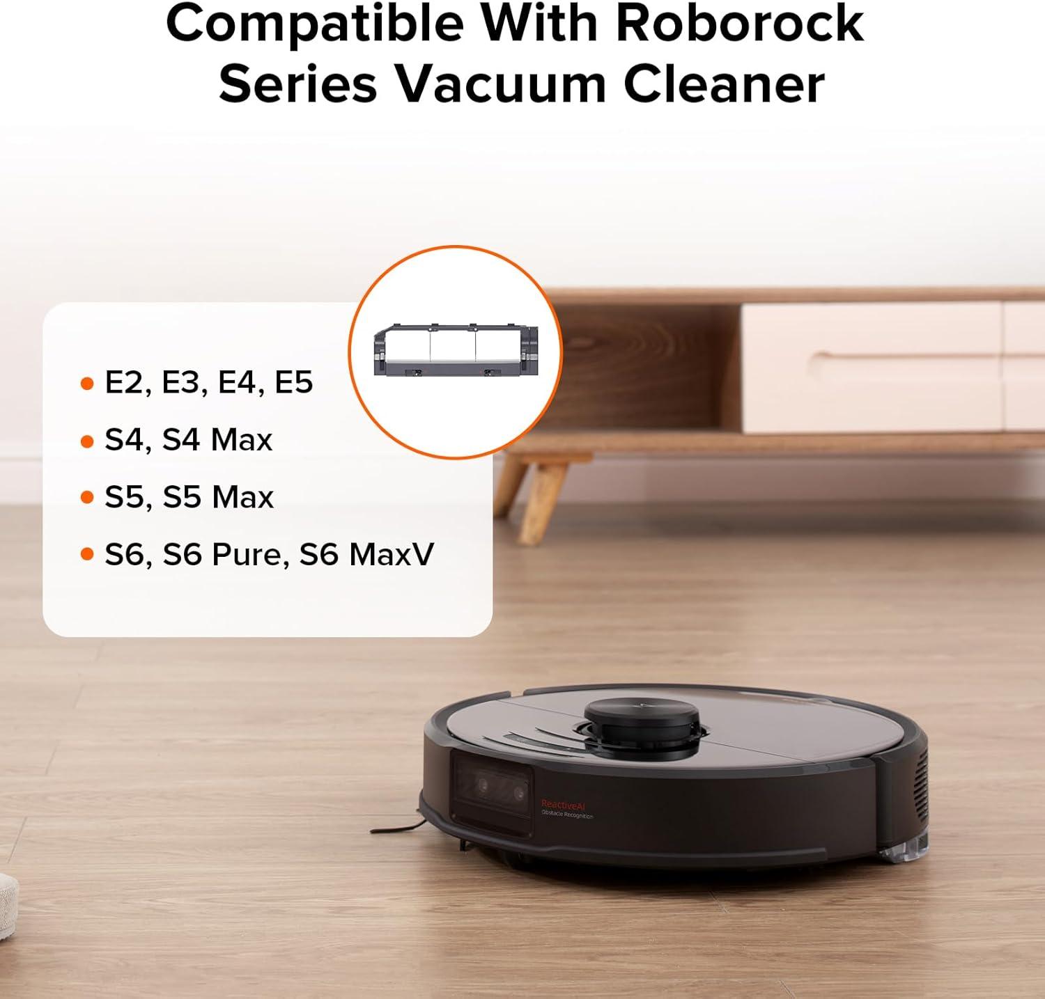 image:imageroborock Rubber Main Brush Cover Replacement for Q7 M5 Q7 M5 Q7 L5 Q7L5 Robot Vacuum Cleaners Light GrayE S4 S5 S6 Series Black