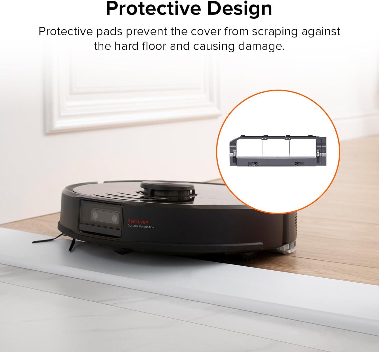 image:imageroborock Rubber Main Brush Cover Replacement for Q7 M5 Q7 M5 Q7 L5 Q7L5 Robot Vacuum Cleaners Light GrayE S4 S5 S6 Series Black