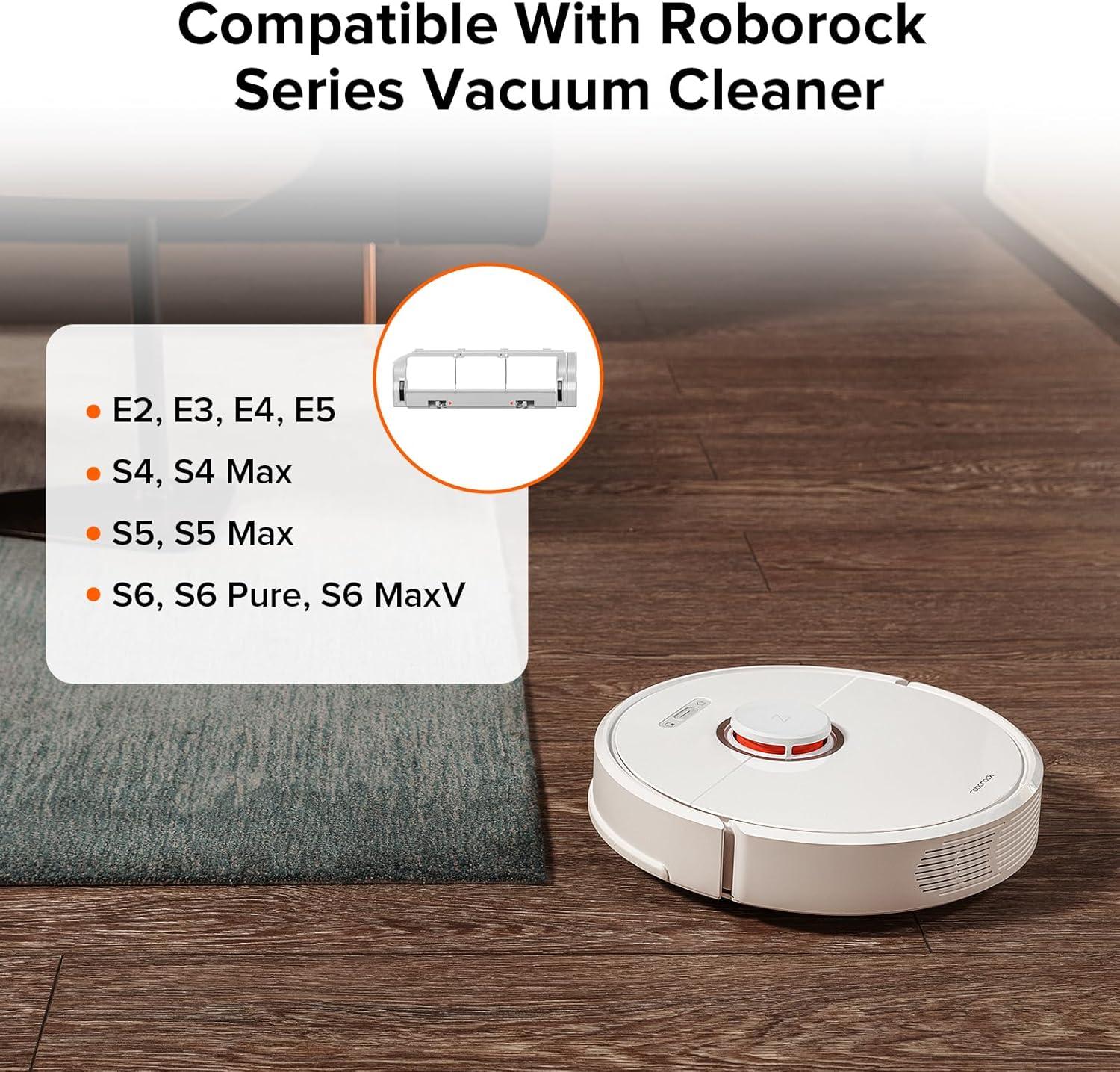 image:imageroborock Rubber Main Brush Cover Replacement for Q7 M5 Q7 M5 Q7 L5 Q7L5 Robot Vacuum Cleaners Light GrayE S4 S5 S6 Series White