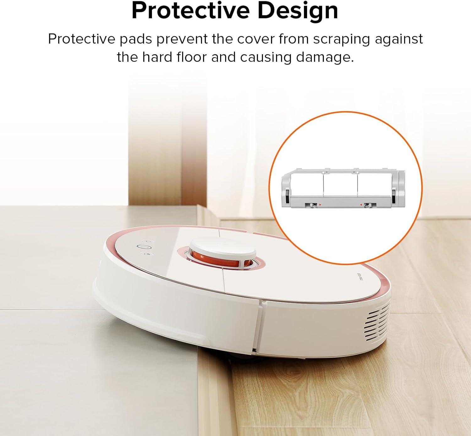 image:imageroborock Rubber Main Brush Cover Replacement for Q7 M5 Q7 M5 Q7 L5 Q7L5 Robot Vacuum Cleaners Light GrayE S4 S5 S6 Series White