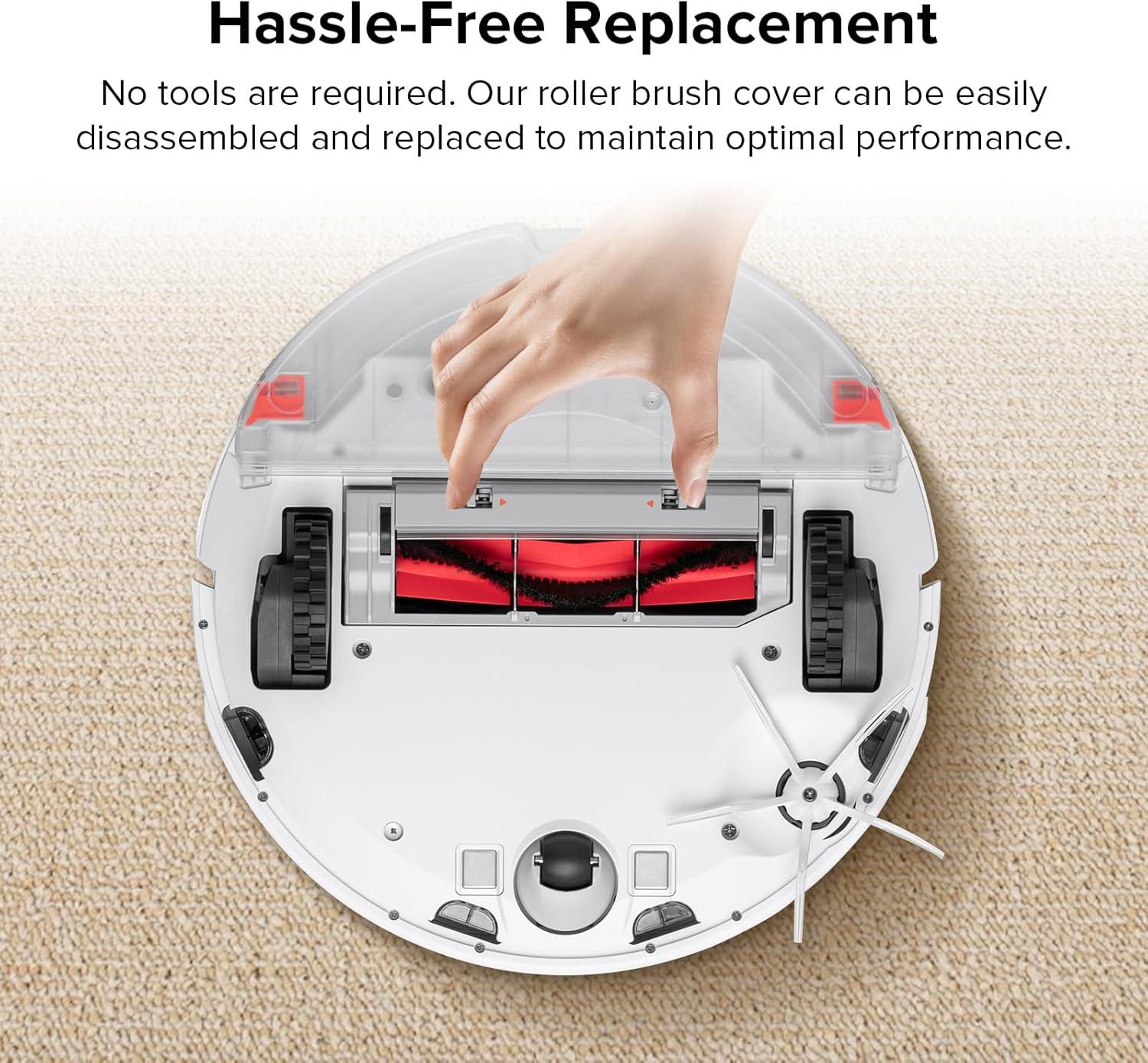 image:imageroborock Rubber Main Brush Cover Replacement for Q7 M5 Q7 M5 Q7 L5 Q7L5 Robot Vacuum Cleaners Light GrayE S4 S5 S6 Series White